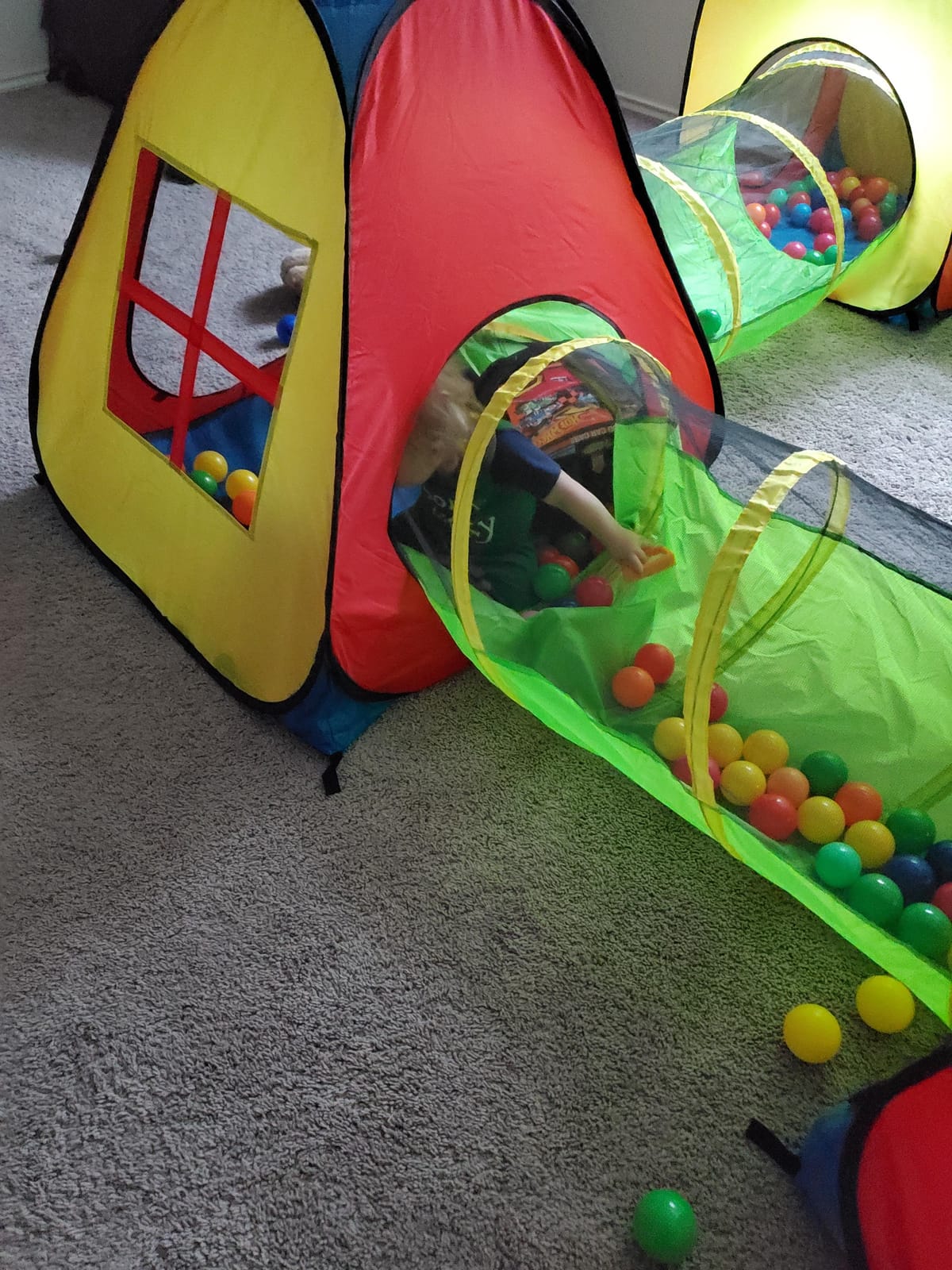 UTEX 8 in 1 Pop Up Kids Play Tent with 4 Tunnel, Indoor/Outdoor Playhouse | Baby Tunnel, Tunnel Toys for Toddlers 1-3, Primary Color Style, Tear-resistant Fabric, 1 year old boy gifts customer photo 2