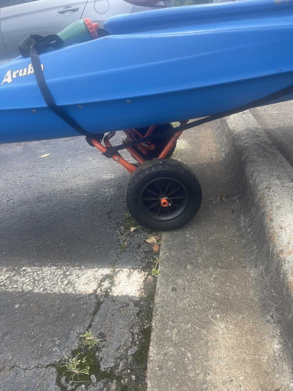 Kayak Cart - 150 Lbs Capacity Canoe Dolly with Airless Tires, Foldable Aluminum Frame, and Carrying Bag for Personal Watercraft by Rad Sportz (Orange) customer photo 2