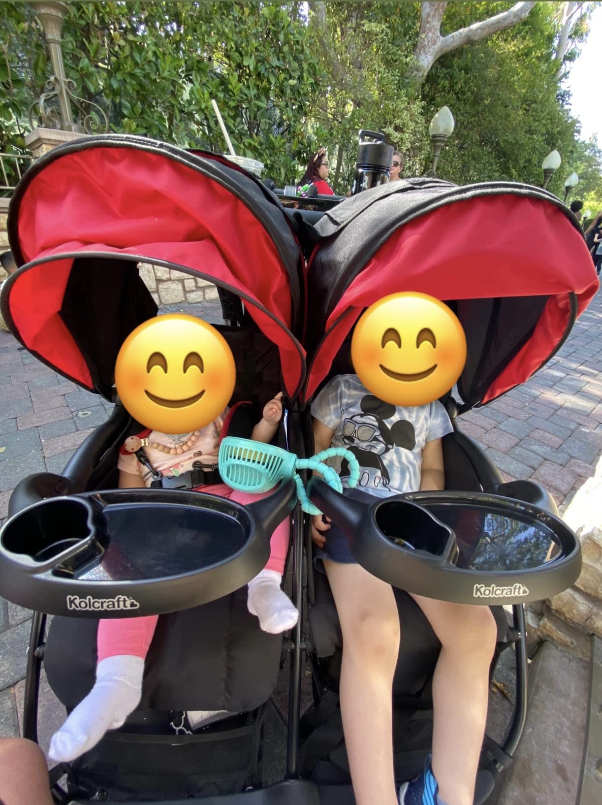 Kolcraft Cloud Plus Lightweight Double Stroller with Extra Storage, Red/Black customer photo 1