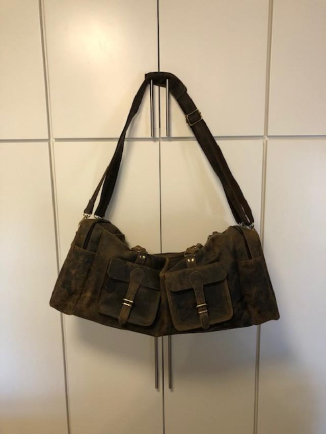 28 Inch Leather Duffle Bag for Men & Women, Travel Gym Holdall customer photo 2