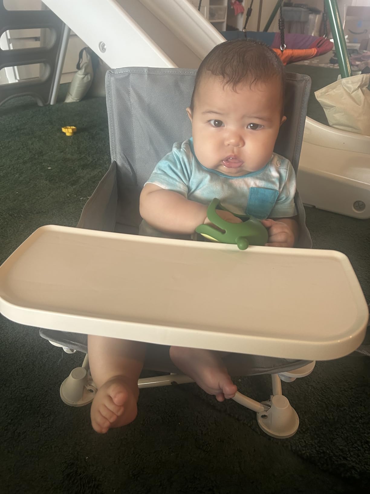 OmniBoost Booster Seat with Tray, Travel High Chair, Baby Chair, Grey customer photo 1