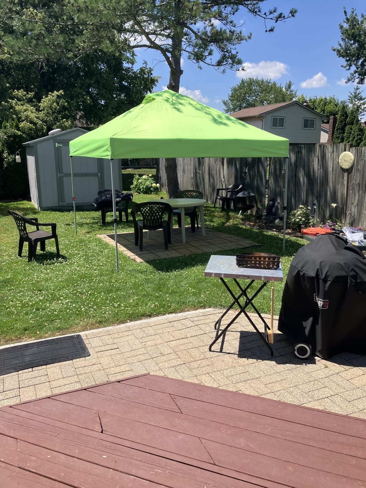 CROWN SHADES 10x10 Pop Up Canopy Tent with One Push Setup, Grid White | Patented CenterLok, Easy Outdoor Sun Shade for Events, Parties, Camping - Gazebo with STO-N-Go Cover Bag, Silver-Coated Top customer photo 2