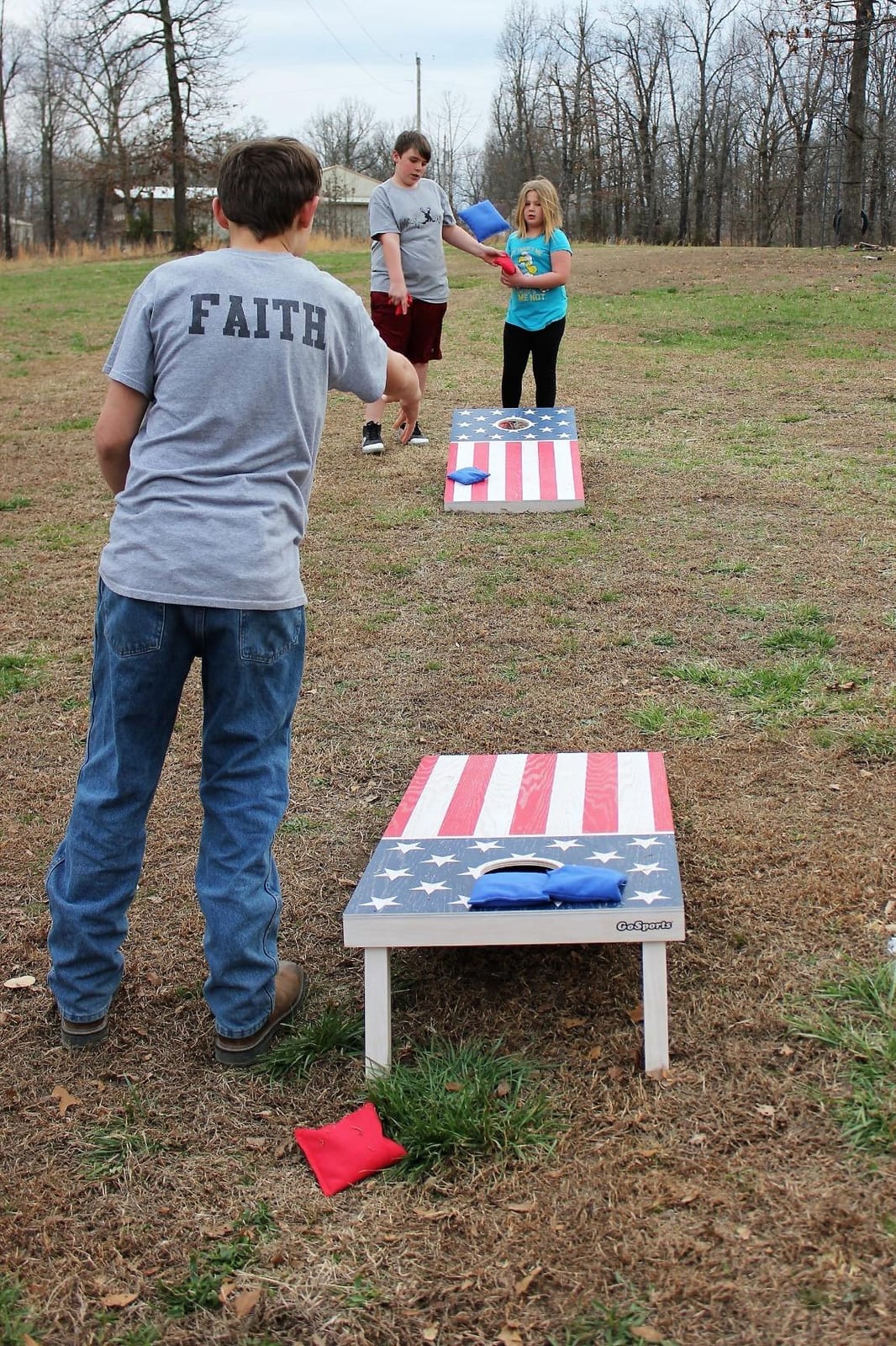 GoSports 4 x 2 ft Flag Series Wood Cornhole Sets - American Flag or State Flags - Includes 2 Regulation Size Boards, 8 Bean Bags, Carrying Case and Rules customer photo 2