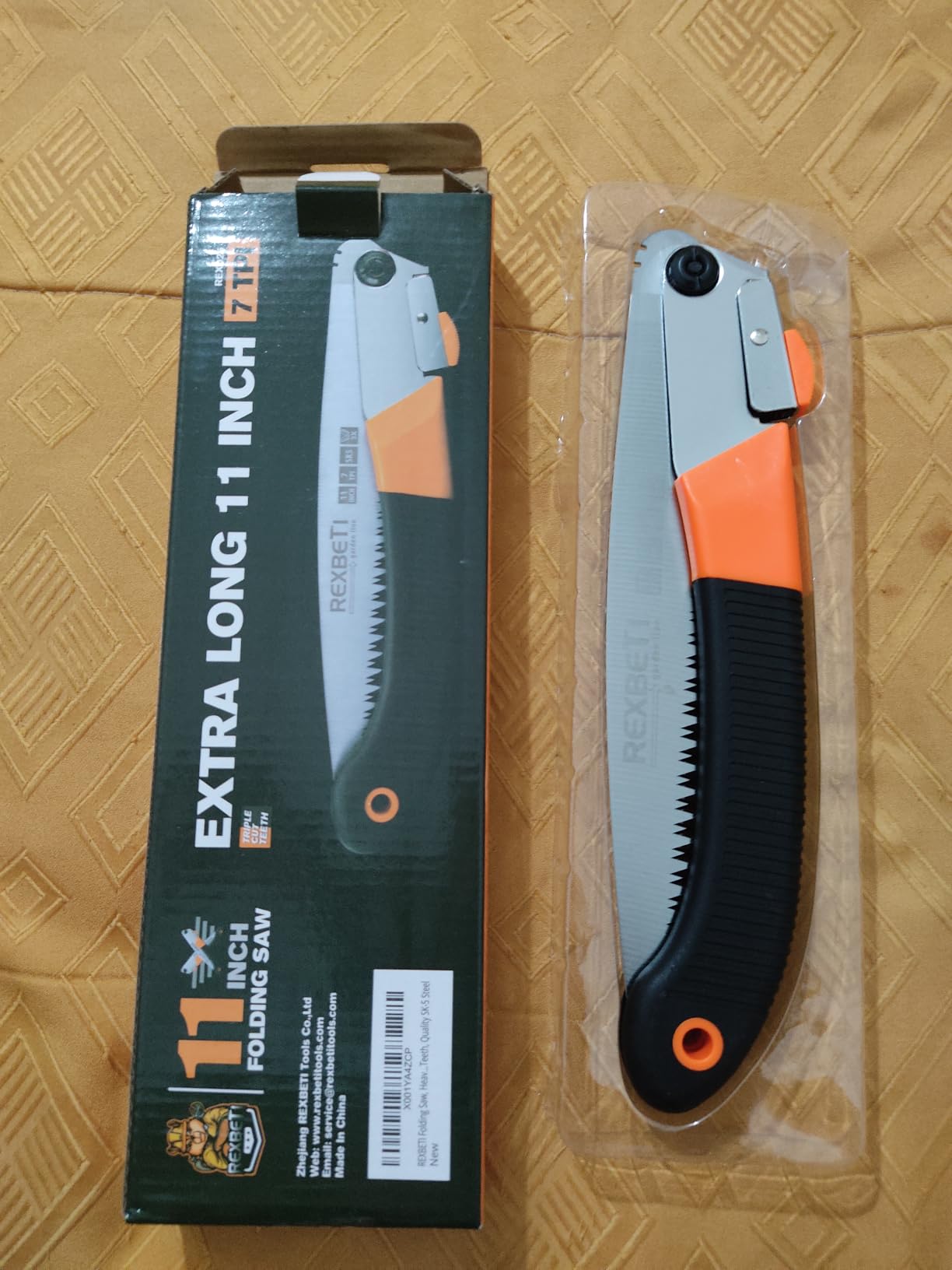 REXBETI 11-Inch Folding Saw, Heavy Duty Hand Saw, Wood & Camping, SK5 Steel | Pruning Saw with 7 TPI Staggered Teeth for Tree Limb Cutting and Tree Trimming, Ideal Hand Saw for Green Wood and Firewood customer photo 2