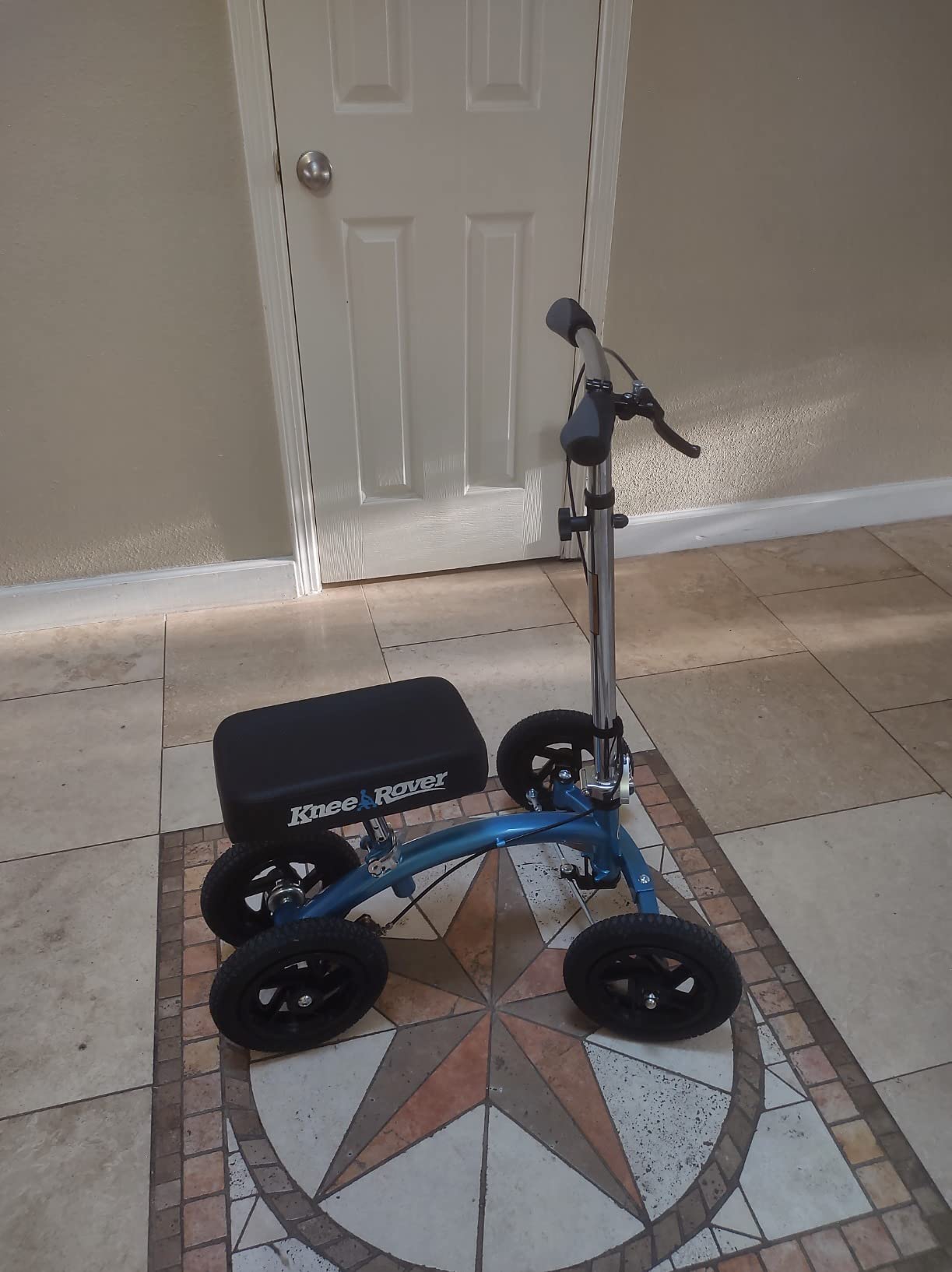 KneeRover Quad HC All Terrain Knee Scooter with Flat Free Wheels for Adults and Kids - Foot Surgery Knee Walker for Broken Ankle Foot Injuries Recovery - Best Knee Crutch Alternative (Matte Black) customer photo 2