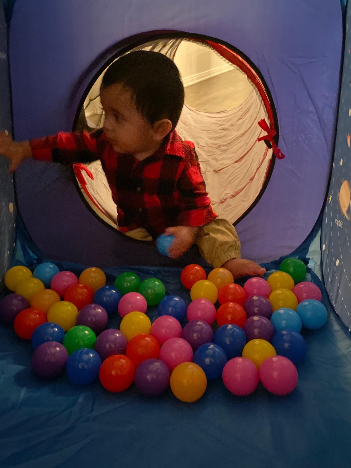UTEX 3 in 1 Space Astronaut Pop Up Play Tents with Tunnel for Kids | Tunnel Toys for Toddlers 1-3, Tear-resistant Fabric, Indoor/Outdoor Playhouse customer photo 1