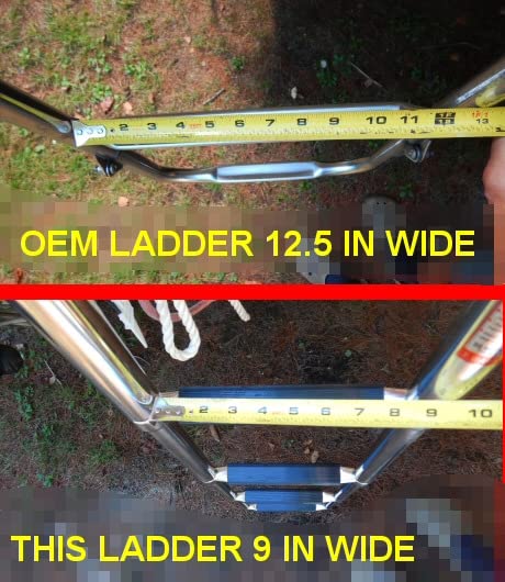 3 Step Boat Ladder, 304 Stainless Steel Telescoping Folding Pontoon Boat Ladder Dock Swim Ladder for Marine Boat Yacht customer photo 1