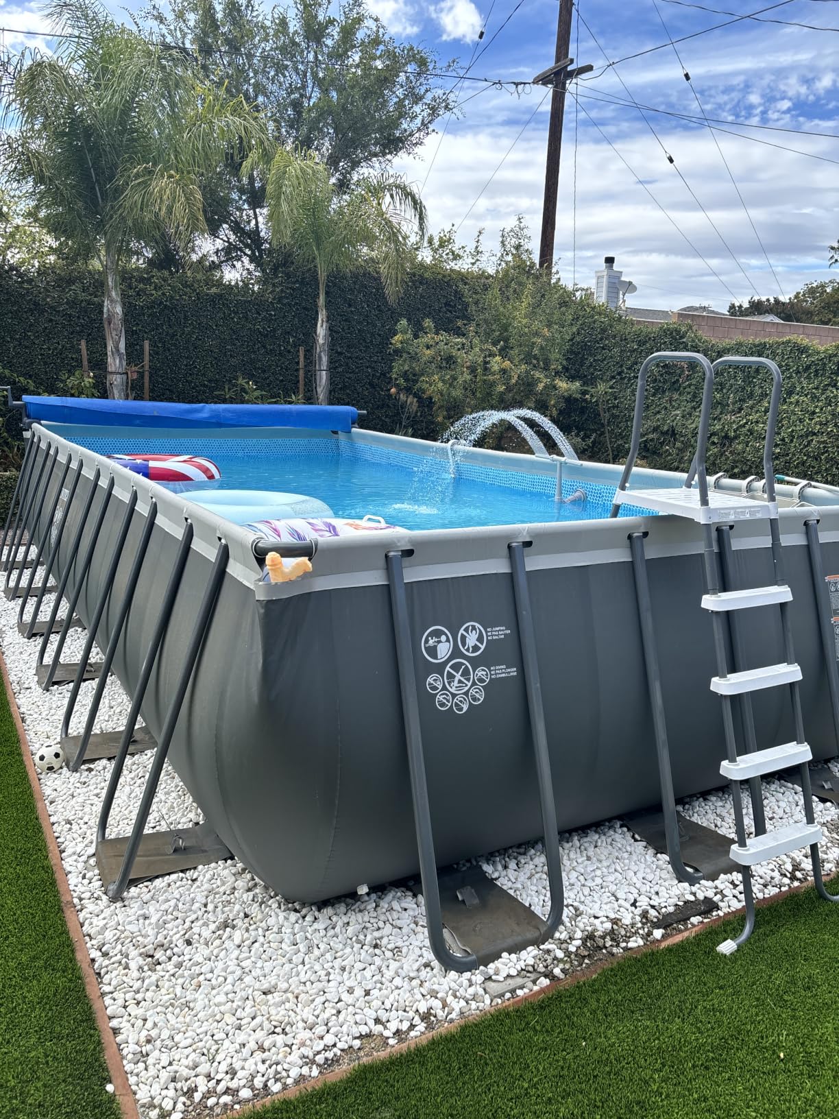 INTEX Ultra XTR 18 ft x 9 ft 52 in Above Ground Pool Set, Rectangular Swimming Pool with Steel Frame, 1500 GPH Sand Filter Pump, Ladder, Cover, & Ground Cloth customer photo 1