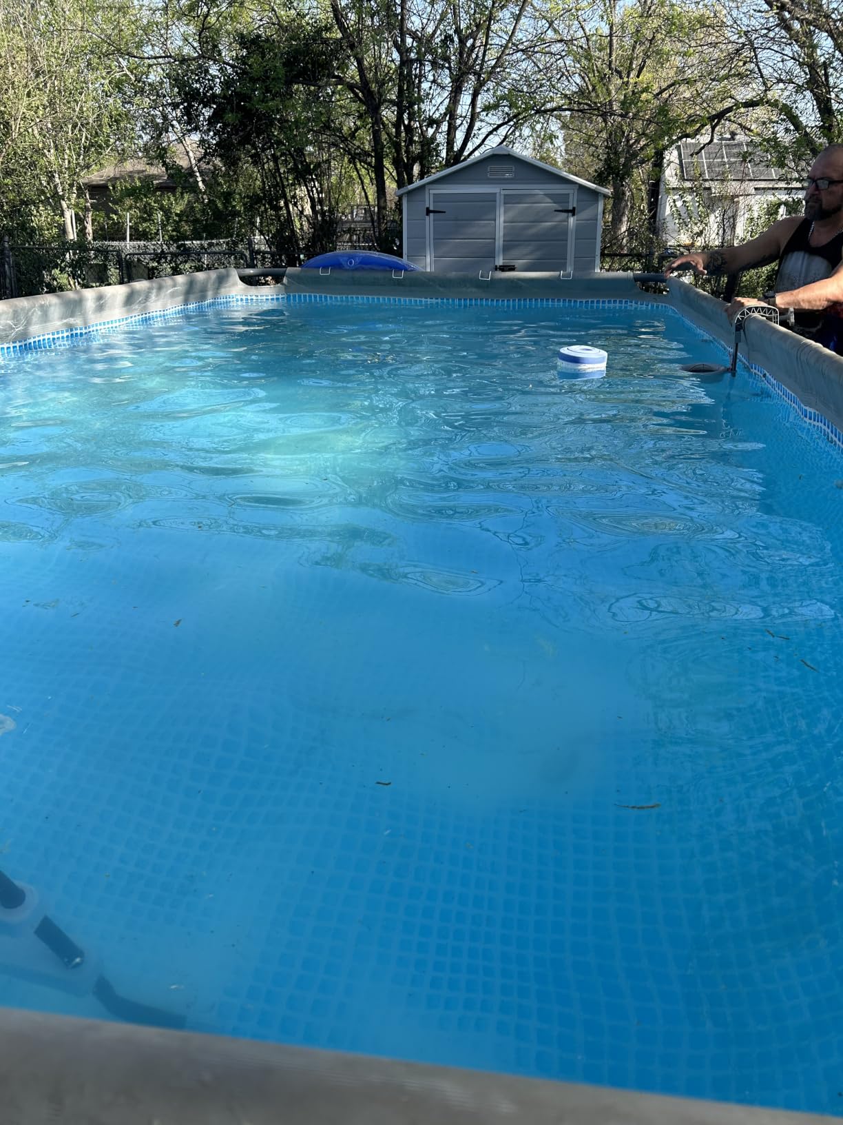 INTEX Ultra XTR 18 ft x 9 ft 52 in Above Ground Pool Set, Rectangular Swimming Pool with Steel Frame, 1500 GPH Sand Filter Pump, Ladder, Cover, & Ground Cloth customer photo 2