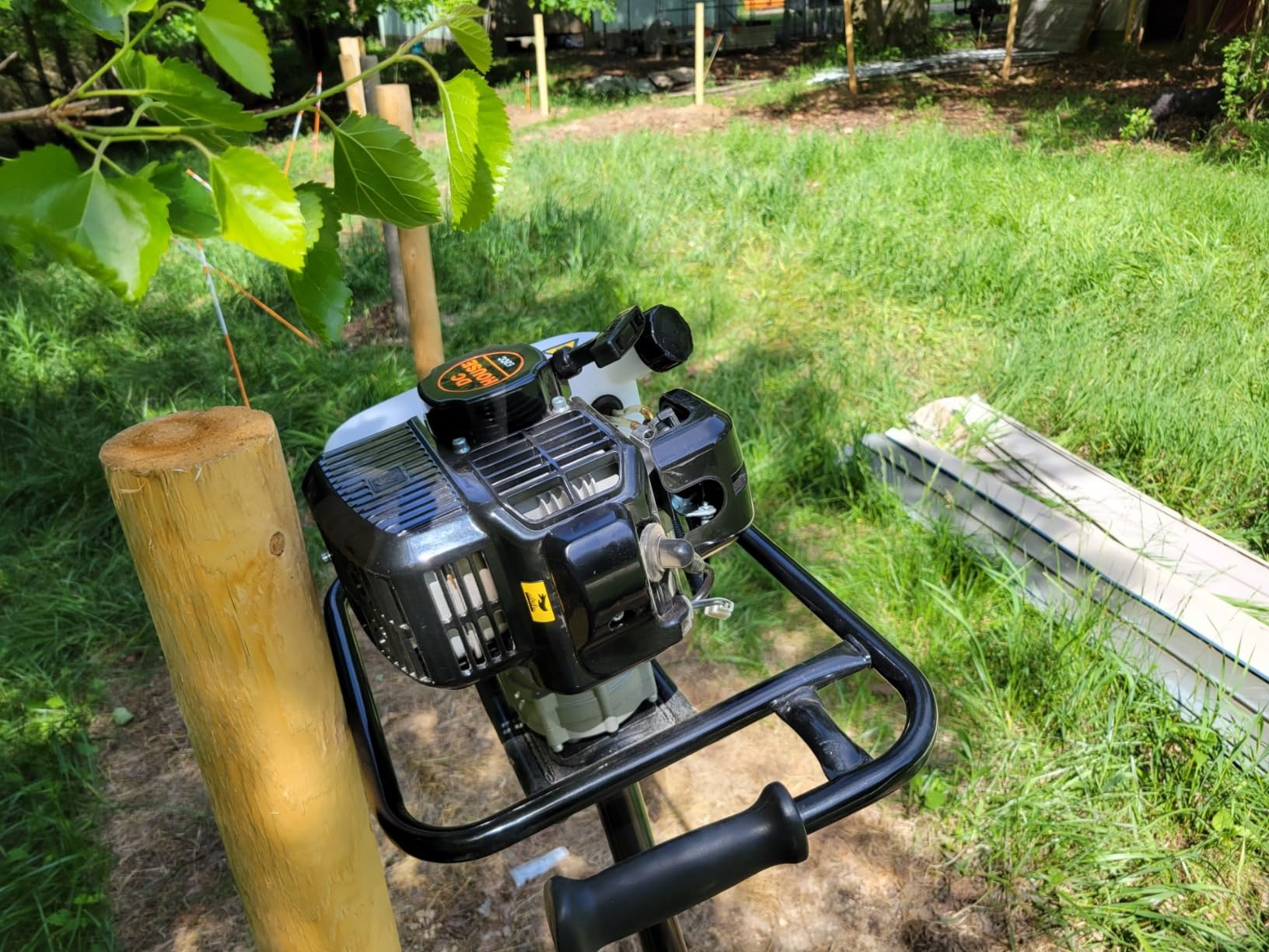 DC HOUSE 52cc 1800W Gas Powered Earth Auger EPA Certified Post Hole Digger, with 2 Drill Bits 6
