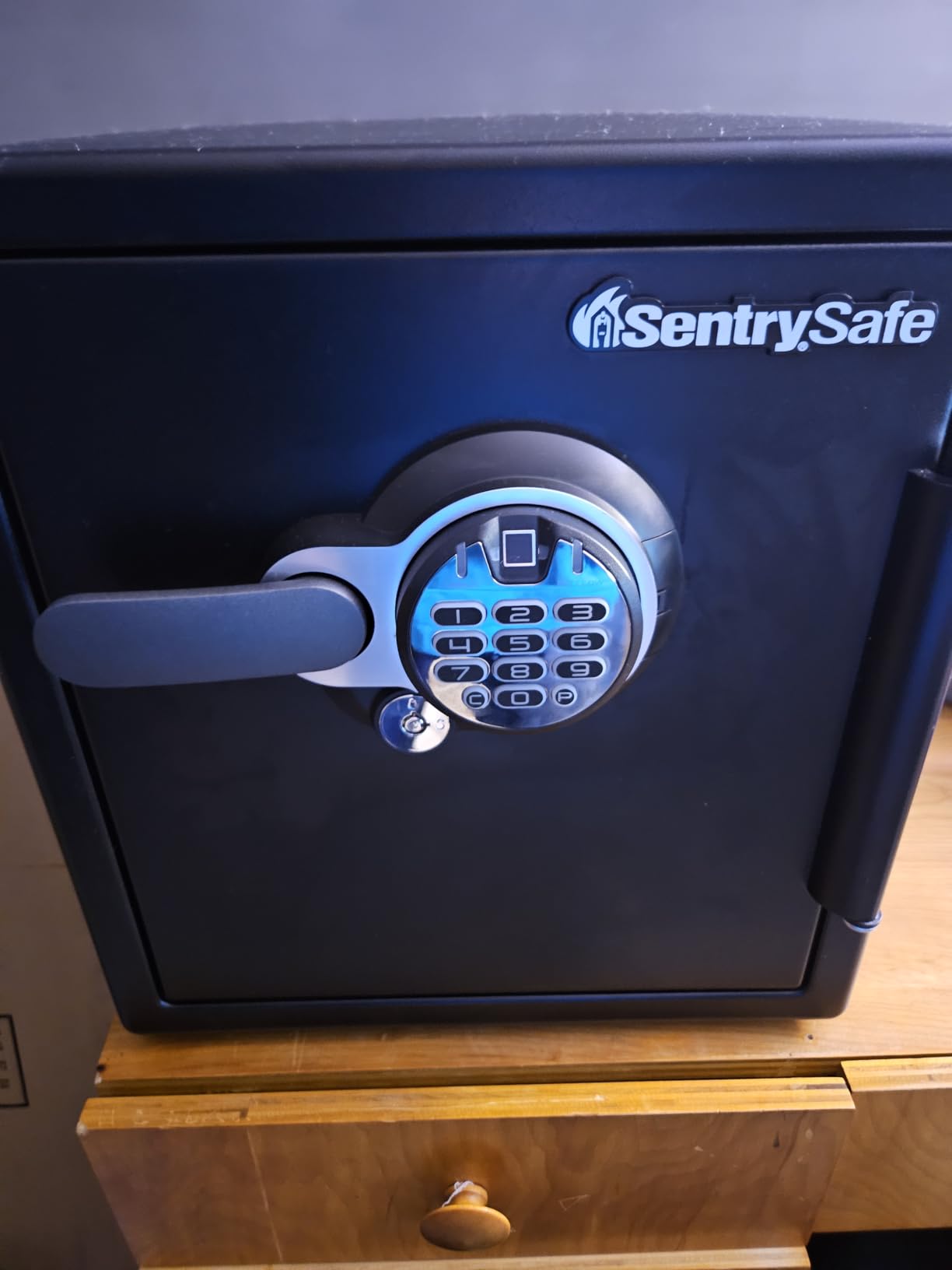SentrySafe Fireproof and Waterproof Home Safe with Biometric Fingerprint Lock, Keypad, and Key Lock for Securing Money, Jewelry, Documents, 1.23 Cubic Feet, SFW123BTC customer photo 2
