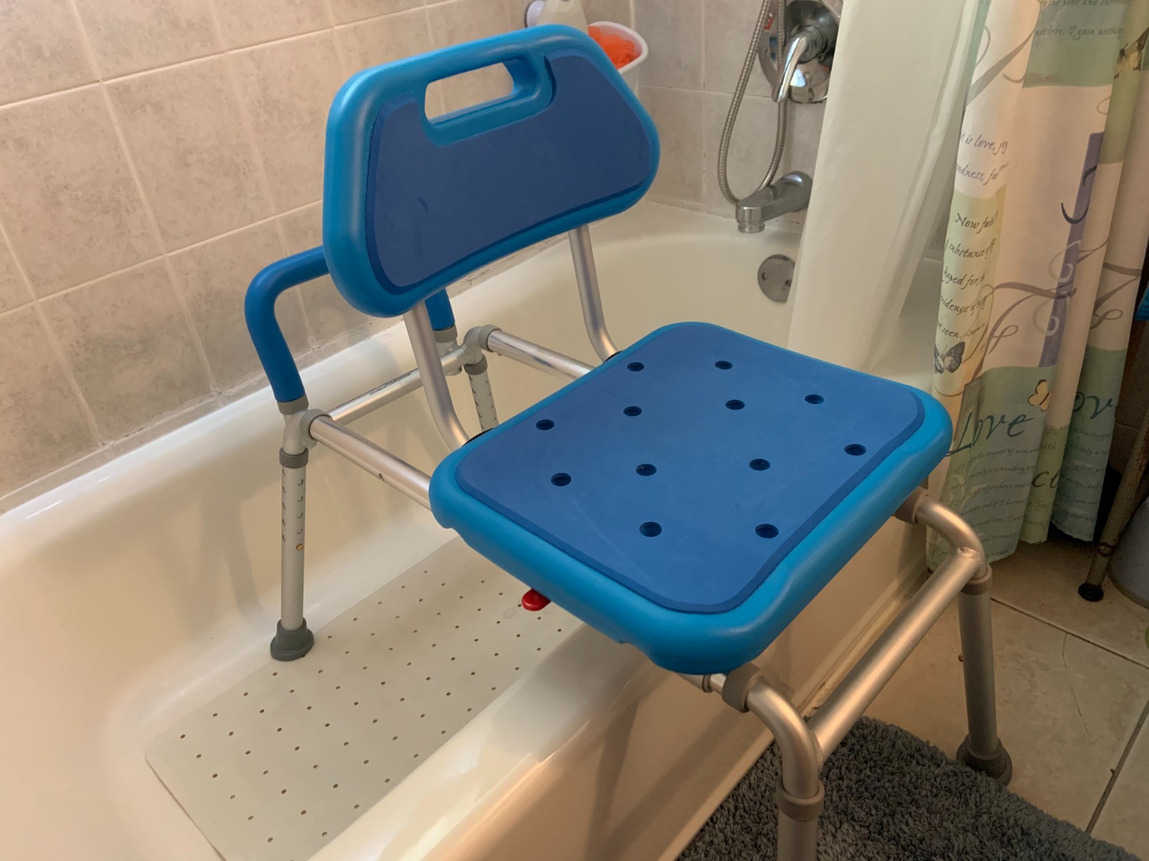 Platinum Health Gateway Premium Sliding Shower Chair Bath Transfer Bench with Swivel Padded Bath Tub Seat for Tubs and Shower, for Handicap & Seniors Mobility & Daily Living, Gray customer photo 1