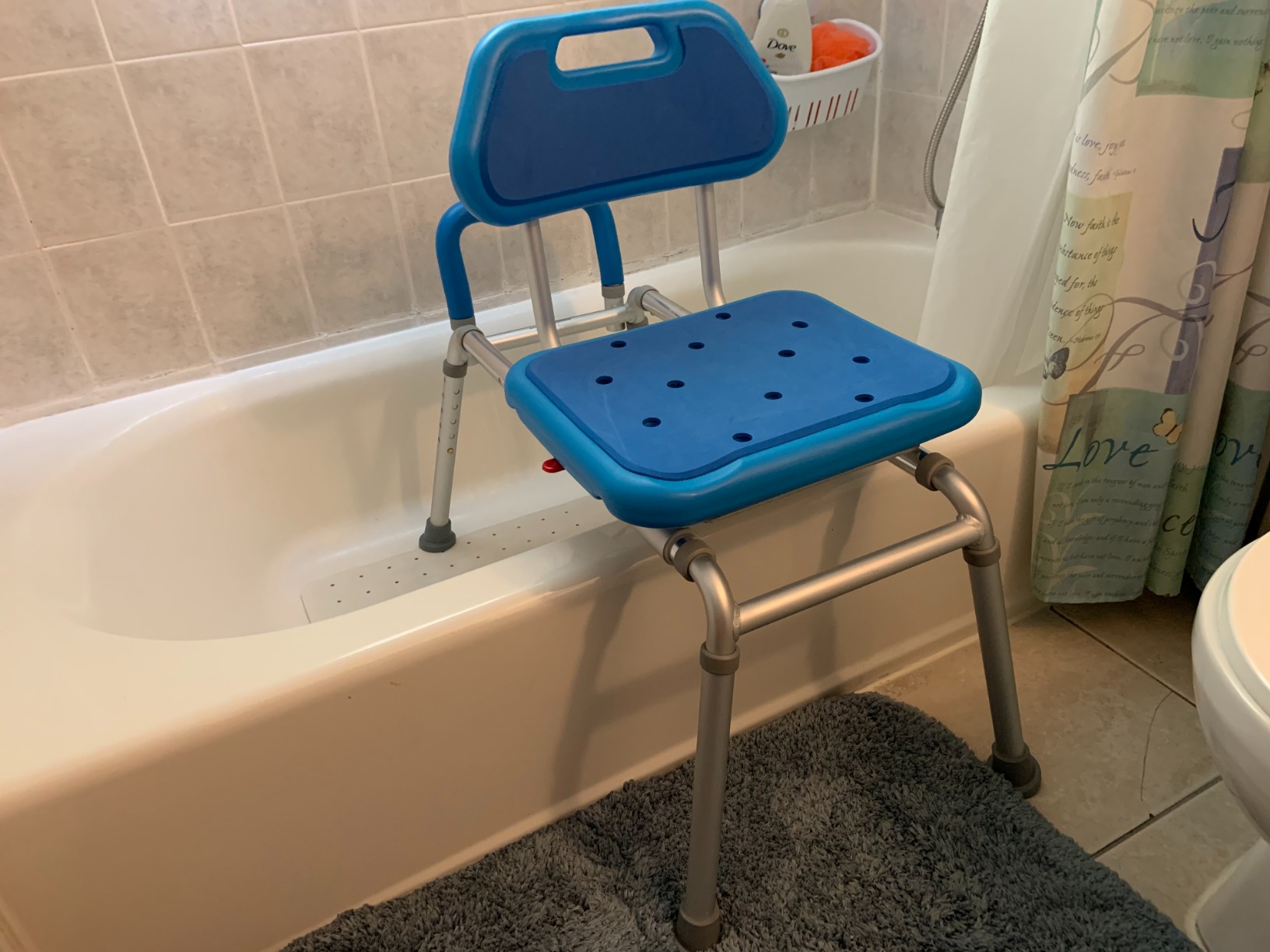 Platinum Health Gateway Premium Sliding Shower Chair Bath Transfer Bench with Swivel Padded Bath Tub Seat for Tubs and Shower, for Handicap & Seniors Mobility & Daily Living, Gray customer photo 2