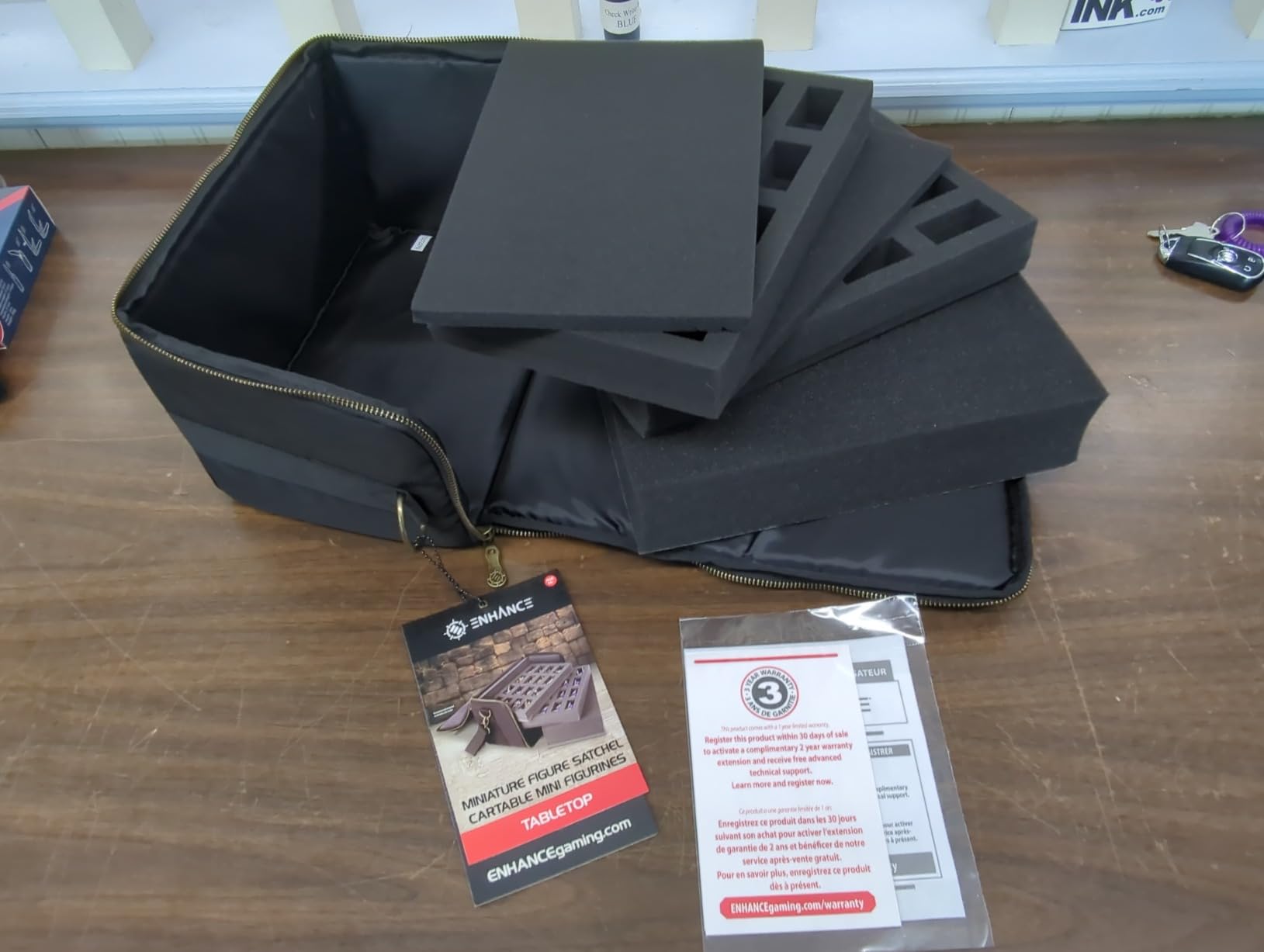 ENHANCE Portable Miniature Figure Storage & Carrying Case - 4 Foam Layers fits 108 Infantry Minis & Pick & Pluck for Large Figures - Book Sleeve & 2 Accessory Pockets customer photo 1