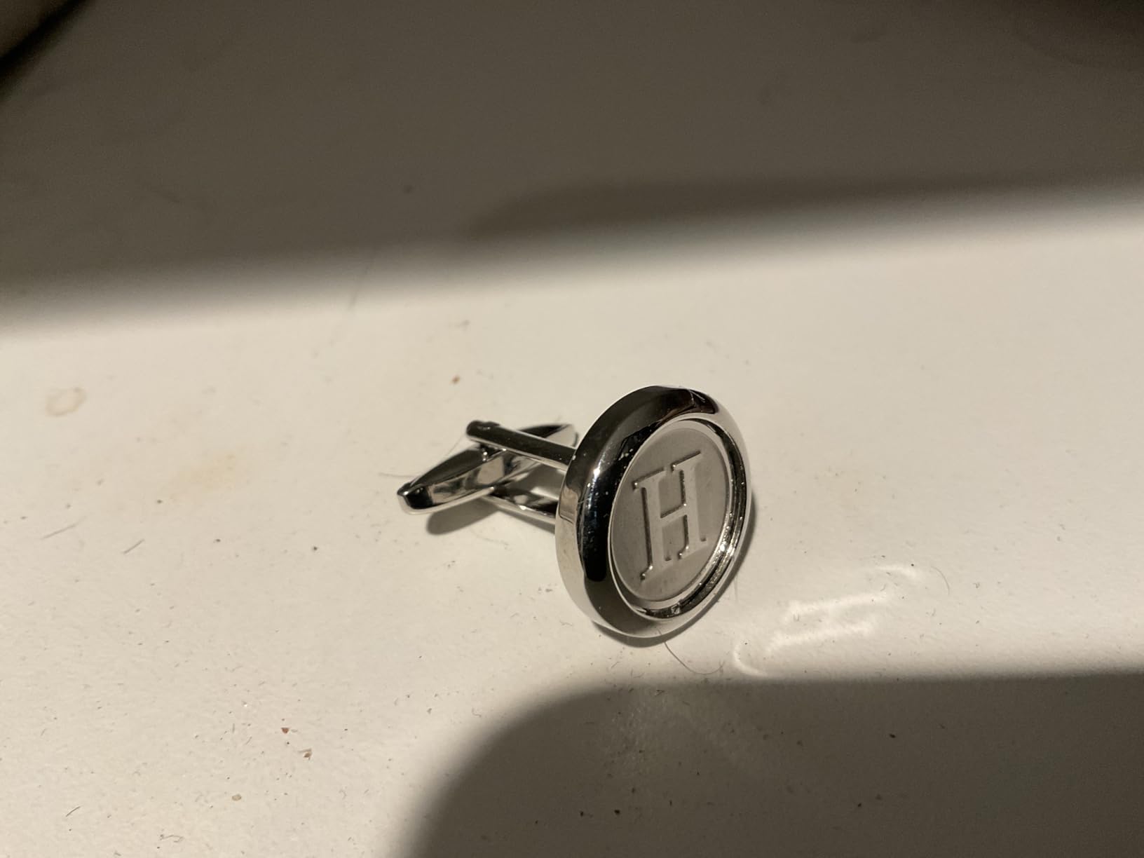 Mens Classic Stainless Steel Initial Cufflinks 26 Alphabet Initial Letter Cufflinks Business Wedding Shirts A-Z customer photo 1