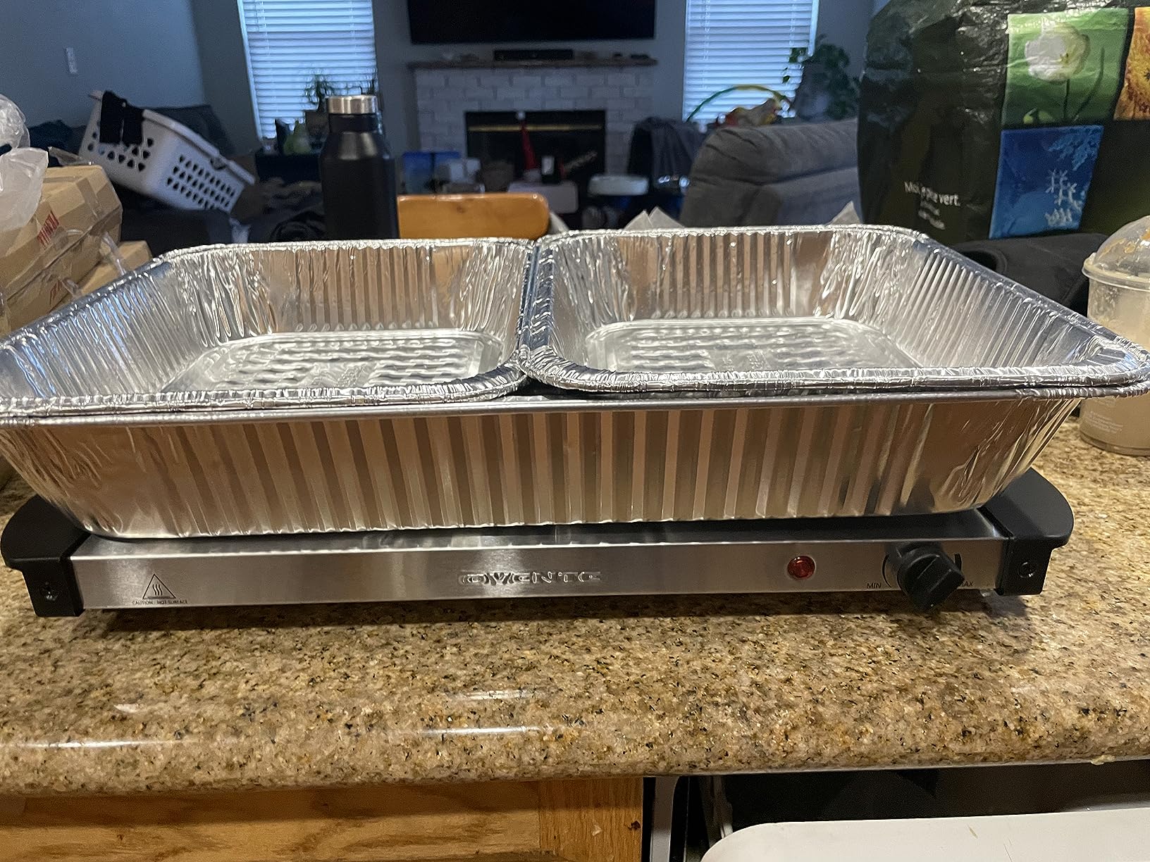 OVENTE Electric Warming Tray with Adjustable Temperature Control, Compact Food Warmer & Server for Buffets, Parties, Events, and Dinners, Cool-Touch Handles, Stainless Steel, Silver FW170S customer photo 2