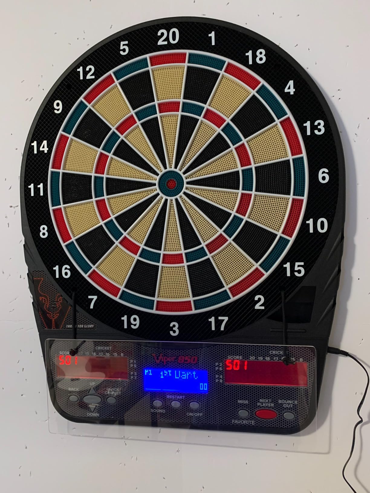 Viper 850 Electronic Dart Board, 15.5 Inch Soft Tip, Automatic Scoring | 15.5 Inch Regulation Target Face, 50 Games, 470 Options, 1-8 Players, 6 Darts Included, Ultra-Thin Spider, For Adults customer photo 1
