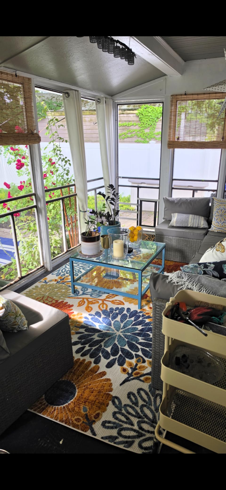 SAFAVIEH Washable Rug Outdoor Cabana Collection - 8' x 10', Cream & Red, Non-Shedding & Easy to Clean, Ideal for Patio, Backyard, Mudroom (CBN832A) customer photo 1