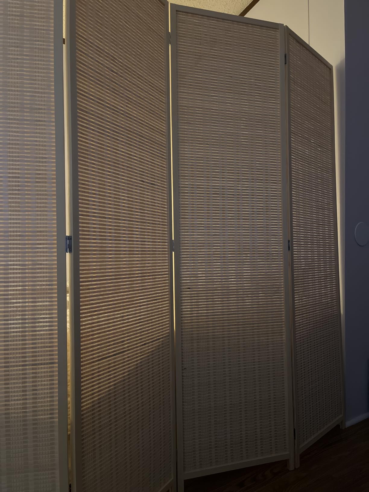 JOSTYLE Room Divider 4 Panel Folding Privacy Screen, Woven Bamboo, Wooden | 6 ft. Tall customer photo 2