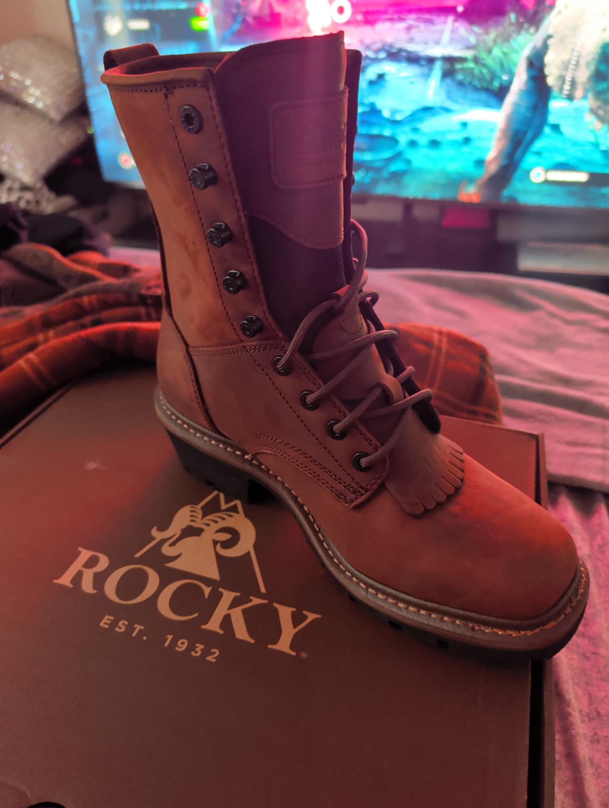 ROCKY Square Toe Logger Waterproof Work Boot customer photo 2