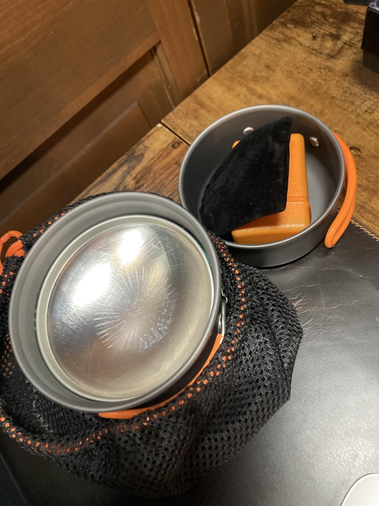Odoland Camping Cookware Mess Kit, Lightweight Pot Stove Spork Set | Portable 6pcs Backpacking Gear with Carry Mesh Bag for Outdoor Camping Cooking Hiking and Picnic customer photo 2