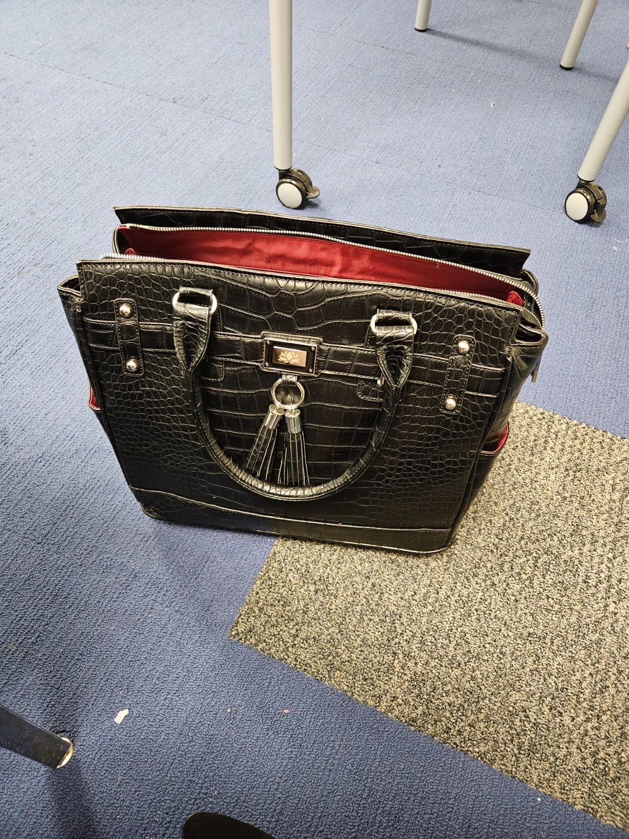 JKM & Company Rolling Laptop Bag for Women | Designer Wheeled Briefcase | Fits 13-17