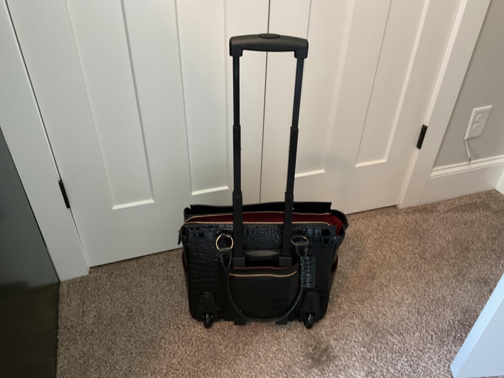 JKM & Company Rolling Laptop Bag for Women | Designer Wheeled Briefcase | Fits 13-17