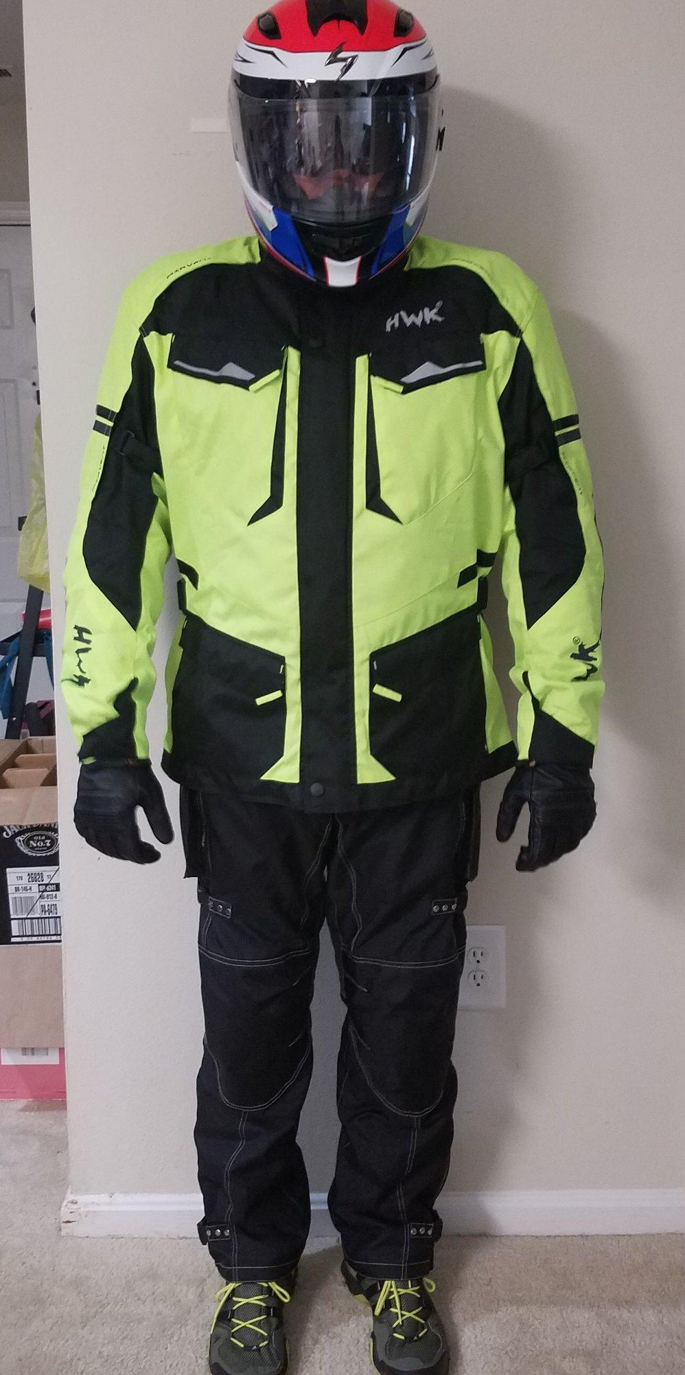 HWK Men's Motorcycle Jacket - Grey, Medium | Cordura, CE Armor customer photo 2
