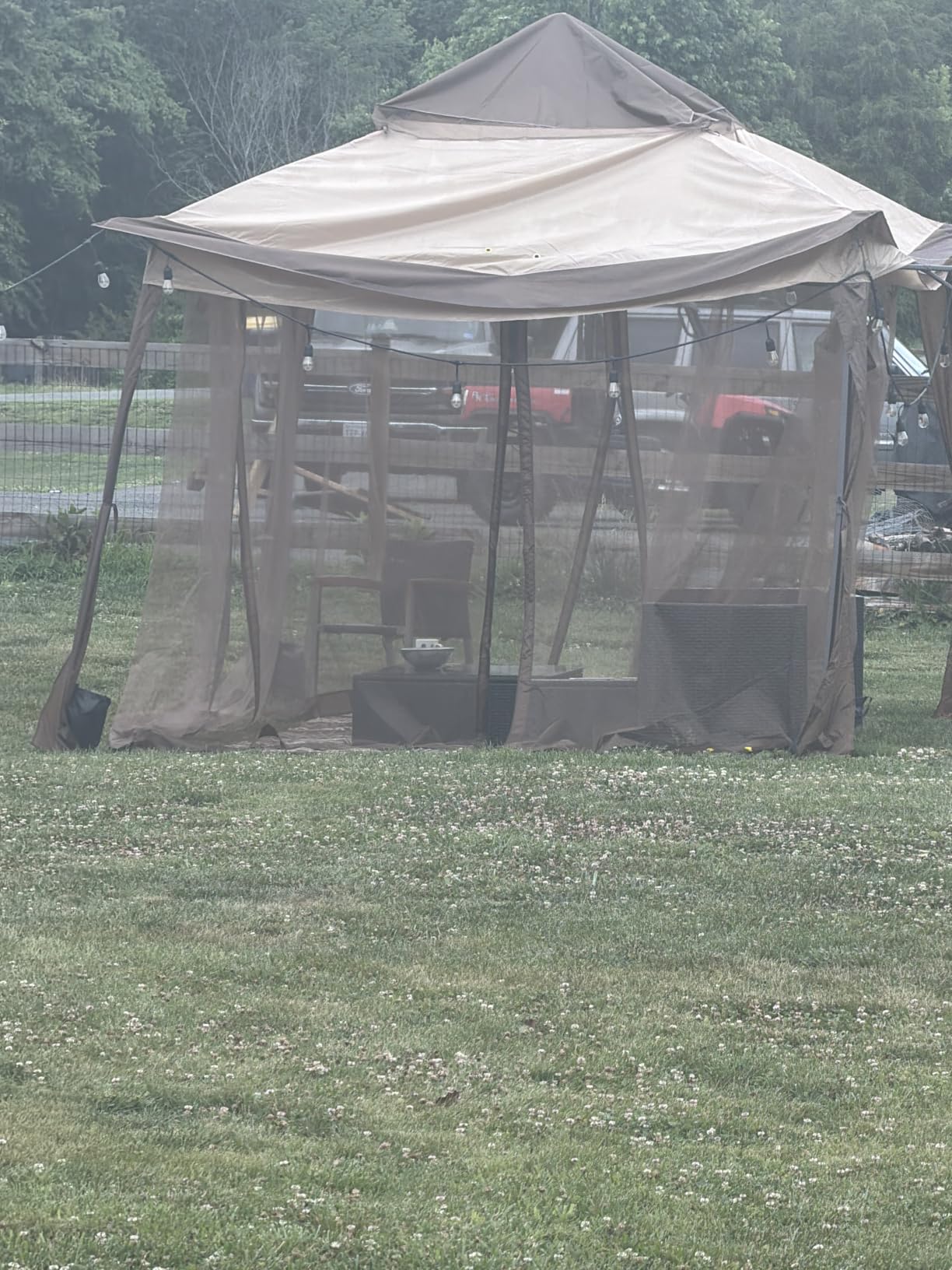 COOS BAY 11x11 Pop Up Gazebo with Netting, Canopy Tent, Beige | Outdoor Gazebo for Backyard, Party & Patio Furniture, Screened Canopy with Carry Bag, UPF 50+ UV Protection, Dual Vented Top customer photo 2