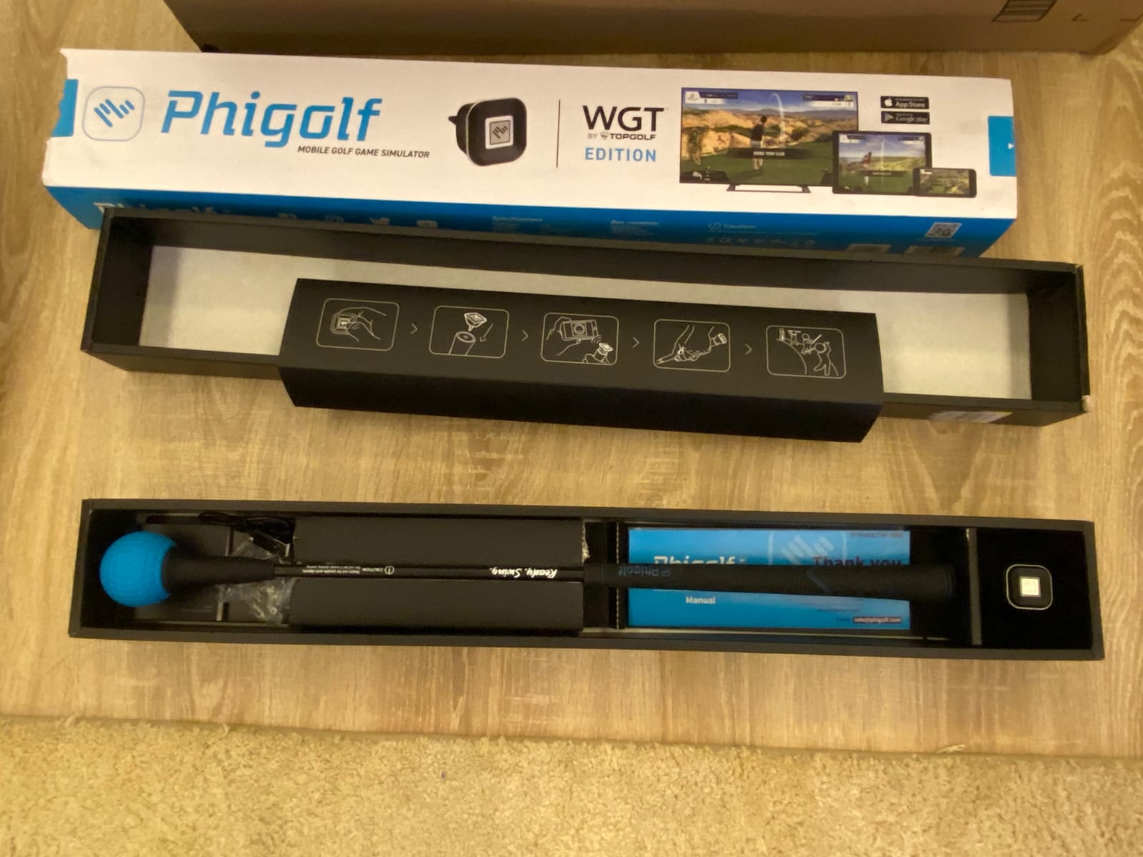 PHIGOLF Home Golf Simulator, Motion Sensor and 3D Analysis for Practice and Fun, Interactive Golf game with Motion Sensor and Swing Stick, Indoor and Outdoor, 38000+ Courses, Mobile and E6 Connect customer photo 2