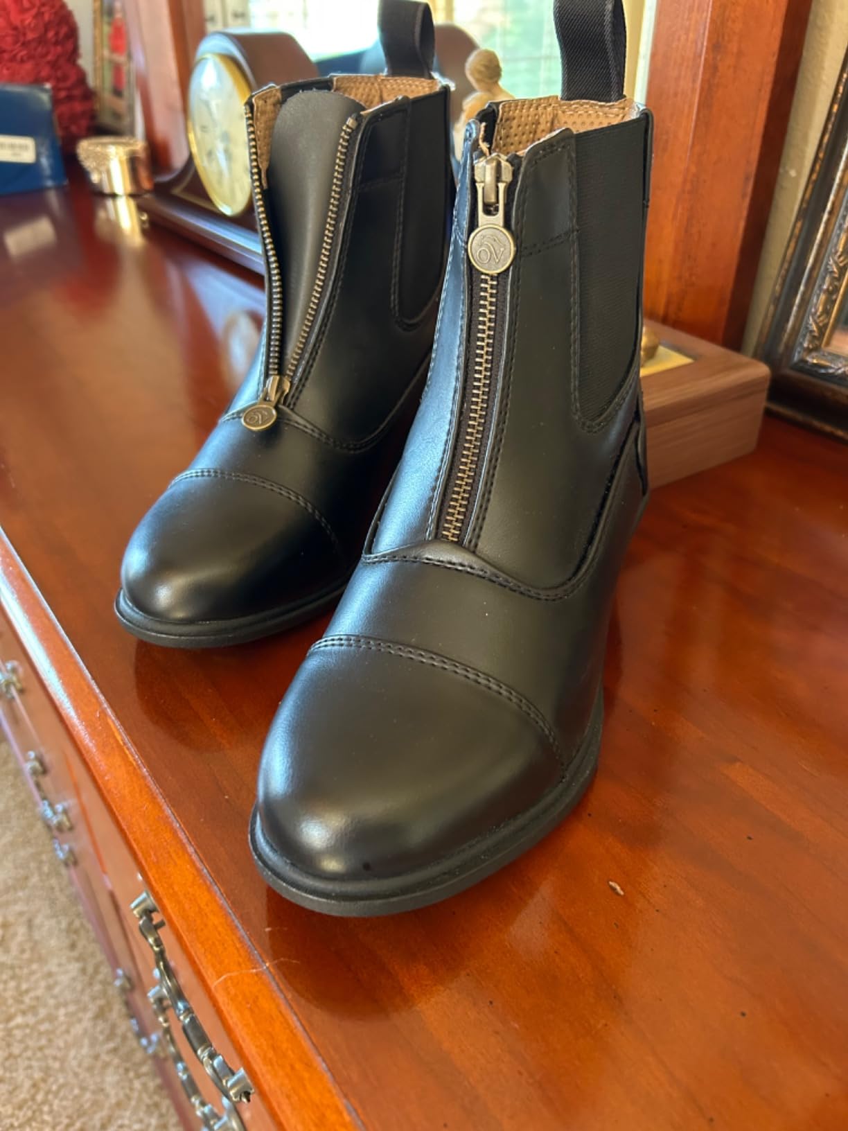 Ovation Women's Lightweight Stylish Equestrian Horse Riding Ankle Length Synthetic Vega Leather Quantum Zip Paddock Boots customer photo 1