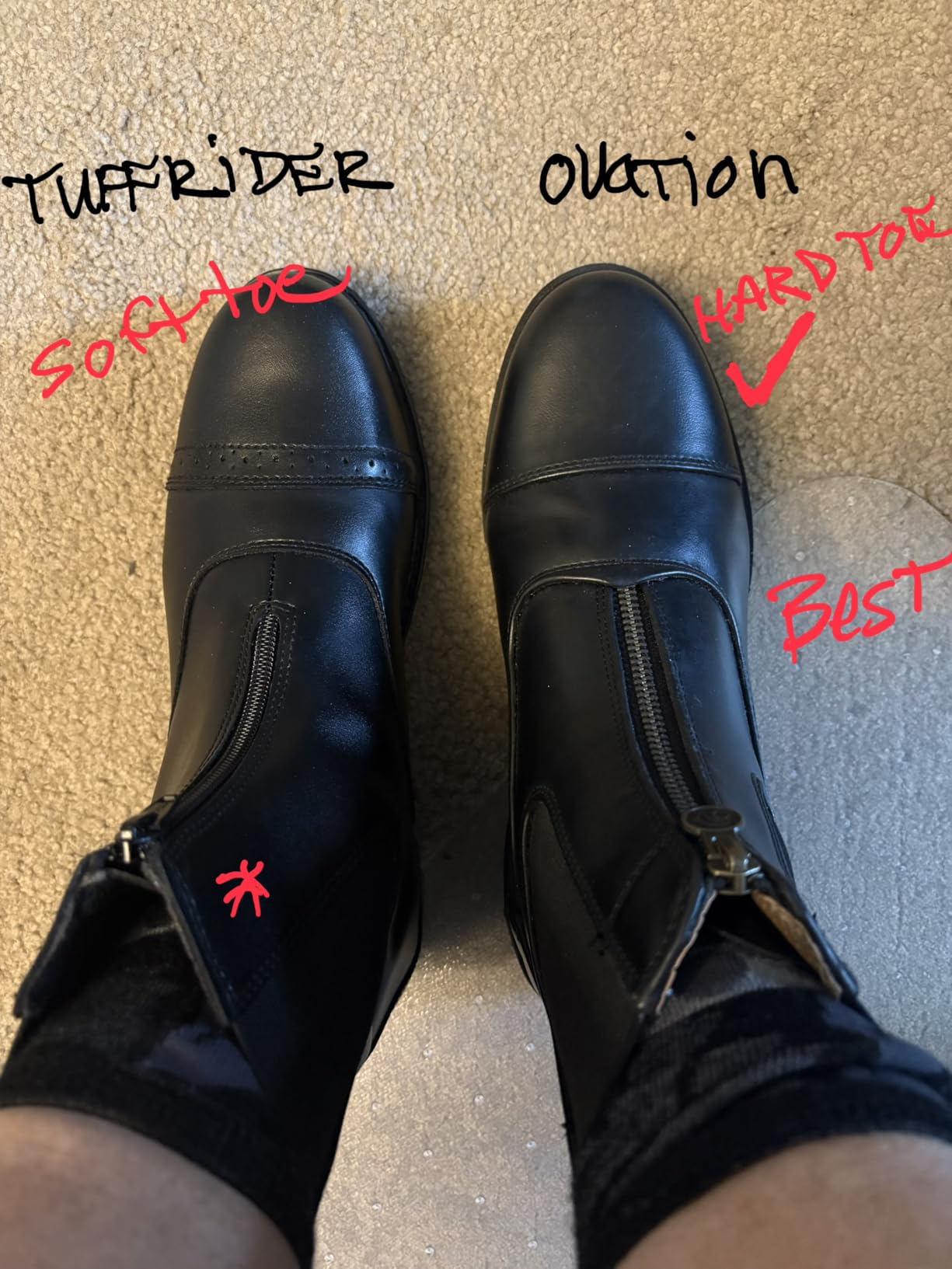 Ovation Women's Lightweight Stylish Equestrian Horse Riding Ankle Length Synthetic Vega Leather Quantum Zip Paddock Boots customer photo 2