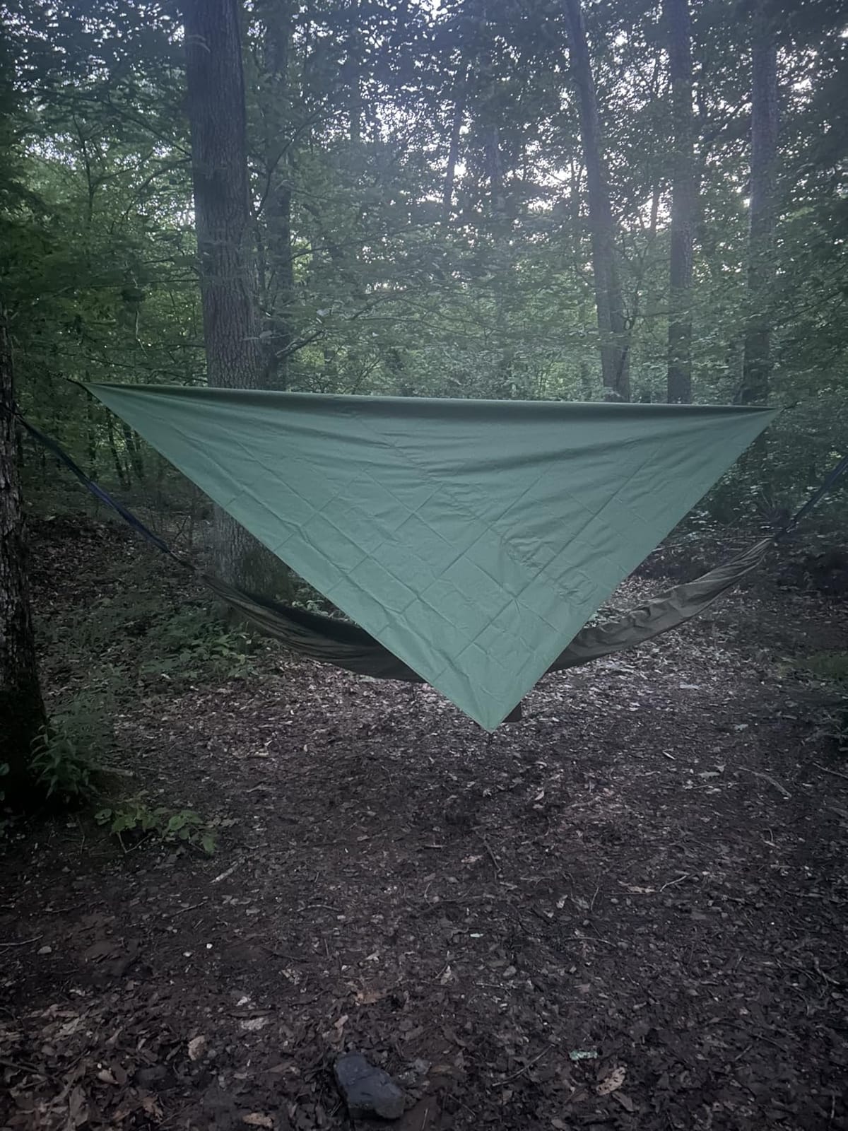 Camping Hammock with Rain Fly Tarp and Mosquito Net Tent Tree Straps, Portable Single Double Nylon Parachute Hammock Rainfly Set for Backpacking Hiking Travel Yard Outdoor Activities Green customer photo 1
