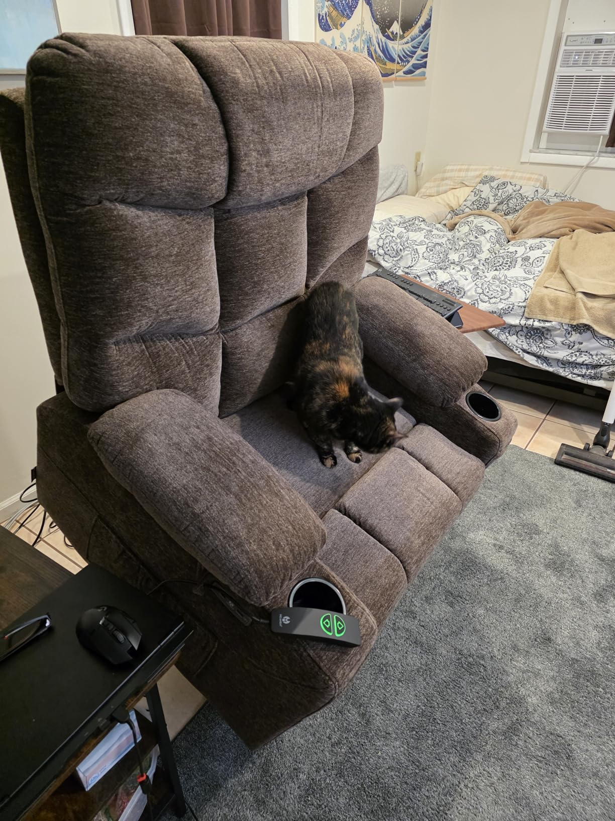 MCombo Power Lift Recliner for Elderly, Fabric 7287 (Dark Gray, Medium) | Assist with Standing, 140° Recline, 4.7