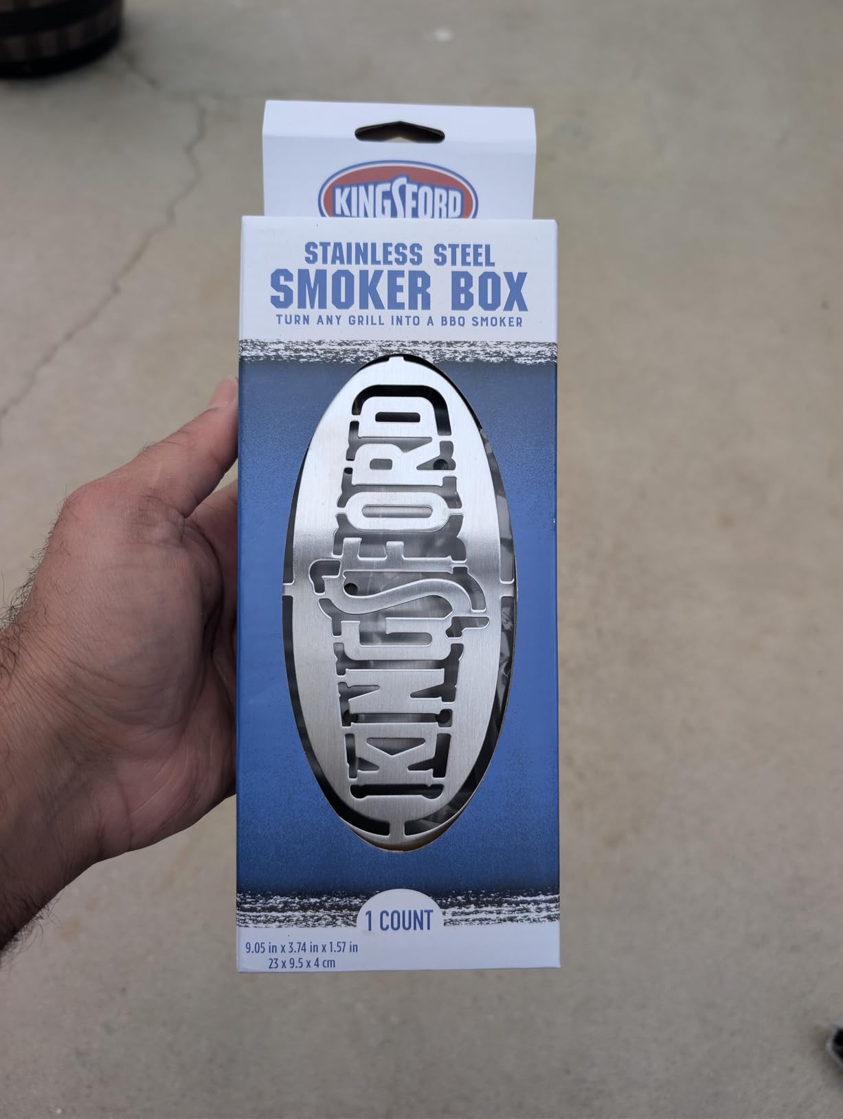 Kingsford Stainless Steel Wood Chip Smoker Box, 9.05 x 3.74 x 1.57 in | Fits gas and charcoal grates, dishwasher safe for reuse, adds smoky flavor without extra fuel customer photo 2