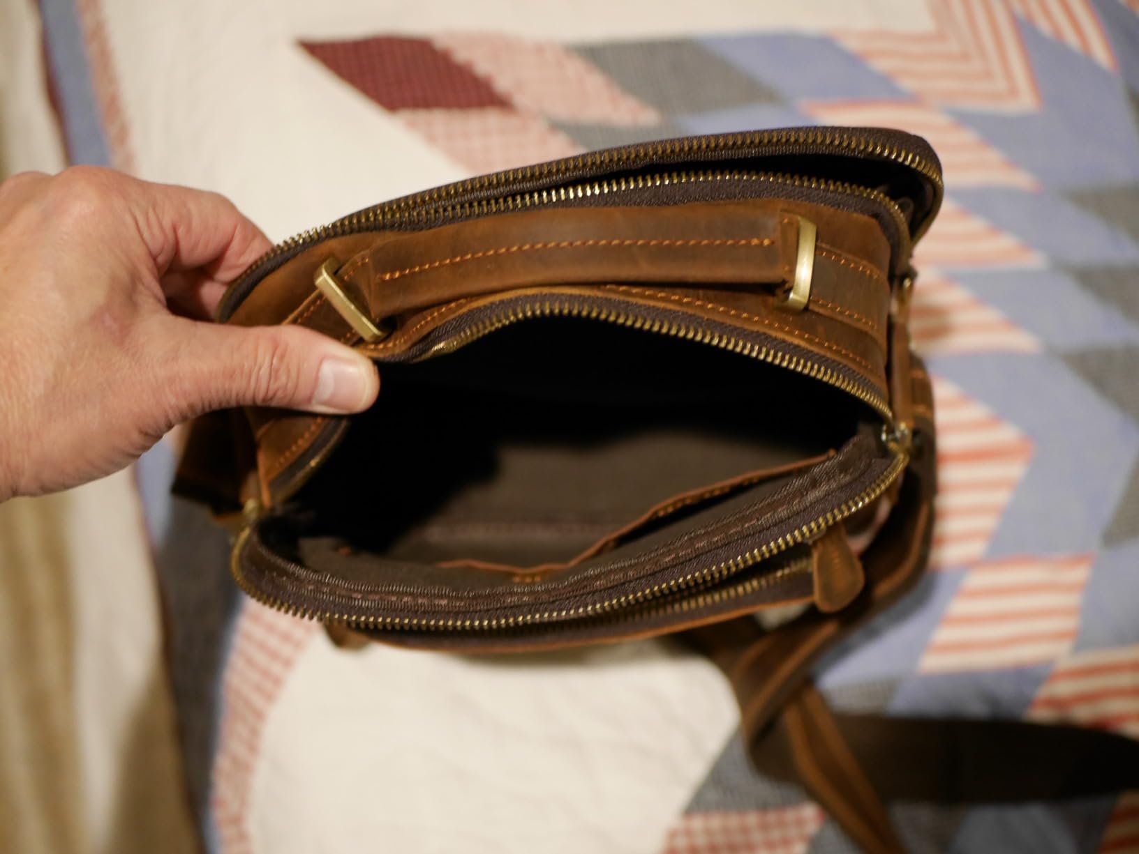 Jack&Chris Leather Messenger Bag for Men, Man Purse Crossbody Bags for Work Business customer photo 1