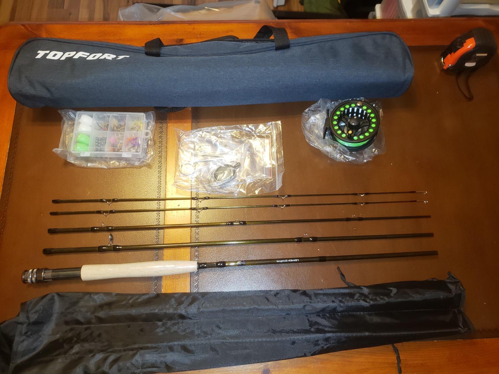 TOPFORT Fly Fishing Rod and Reel Combo, 4-Piece Fly Rod Kit with Complete Fly Fishing Gear: Fly Rod, Pre-Spooled Fly Fishing Reel, Fishing Flies, Leader, Forceps, Nipper and Carrying Case customer photo 1