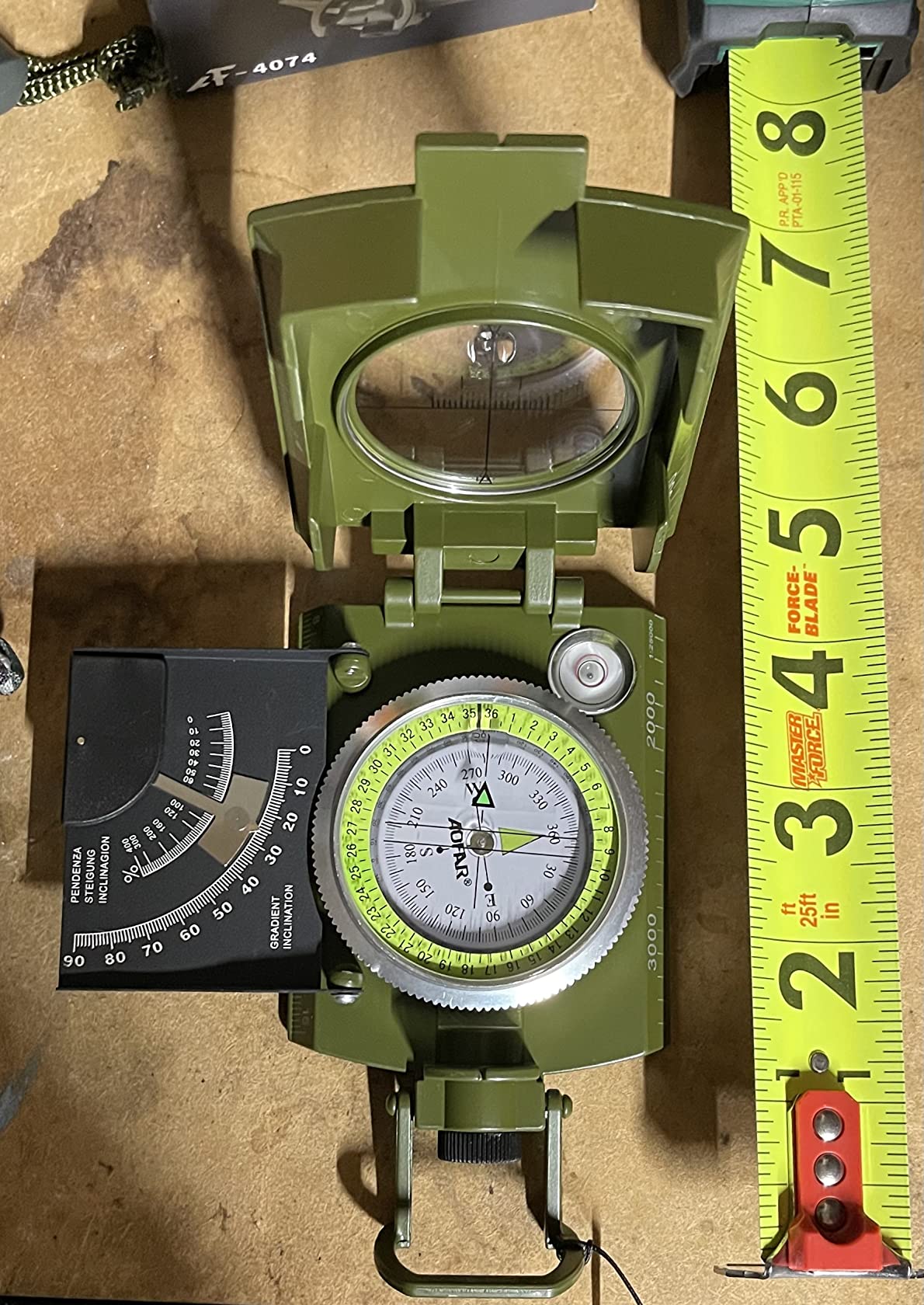AOFAR AF-4074 Military Compass for Hiking, Lensatic Sighting Waterproof, Durable, Inclinometer for Camping, Boy Scout, Geology Activities Boating customer photo 1