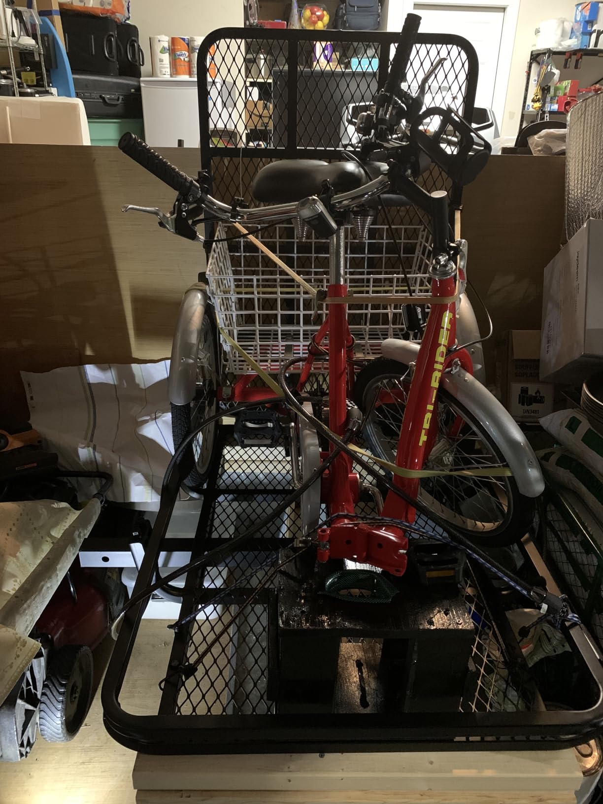 ECOTRIC Hitch Mount Wheelchair Carrier with Mobility Ramp for Wheelchair | Scooter Lawn Mower Snow Blower Hauler 500lb Capacity Basket-Style, 73lbs Weight customer photo 2