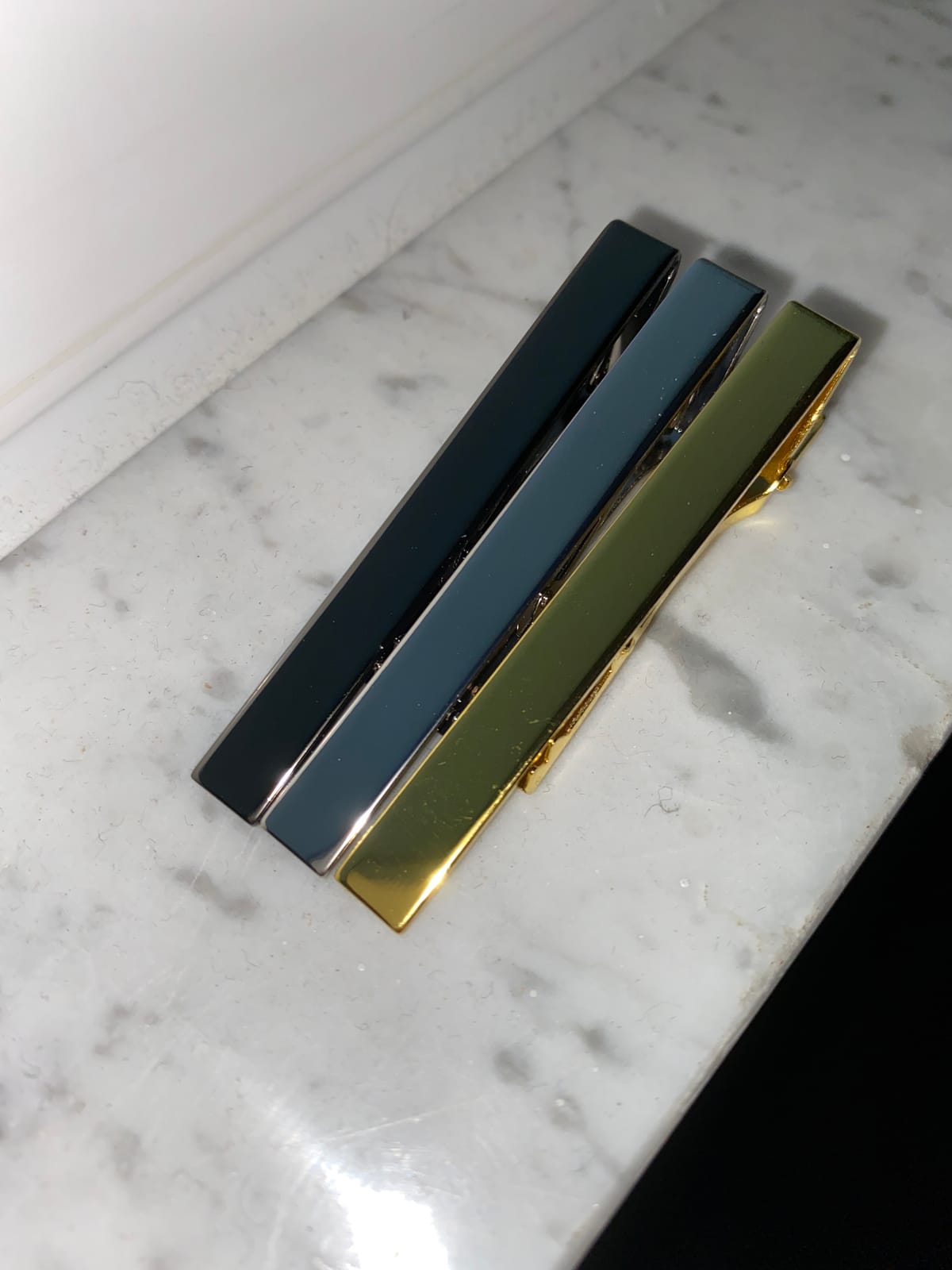 Roctee 3 Pack Clip For Tie, Men's Tie Clips Gold Silver Black Classic Suit Tie Bar Clip-on Necktie Pin, Regular Business Mens Daily Outfit Wedding Accessory customer photo 2
