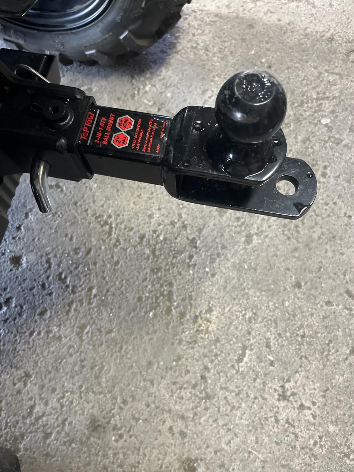 TOPTOW ATV/UTV Trailer Hitch Towing Ball Mounts, 2-Inch Ball, Clevis Pin, Fits 2-Inch Receiver customer photo 2