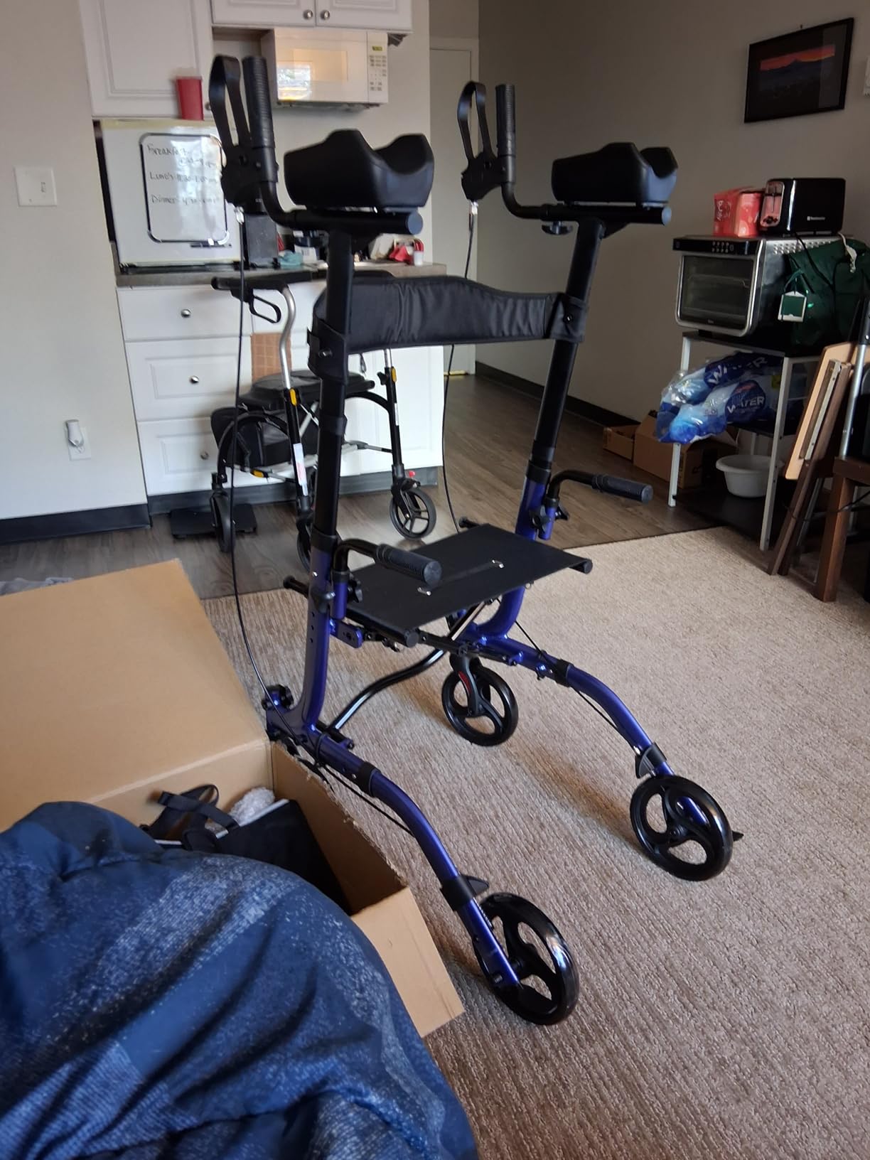 Vive Mobility Upright Walker with Seat - Stand Up Rollator, Arm Rests, Heavy Duty, Folding Medical Aid Scooter for Elderly, Seniors - Walking Assist, Foldable Transport Chair - 300 lb Capacity customer photo 2