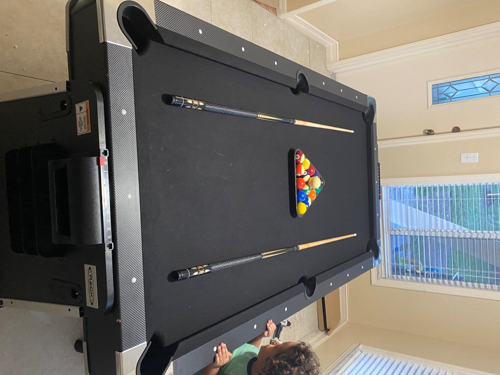 RACK Triad 7-Foot 3-in-1 Multi-Game Swivel Table - Billiards/Pool, Table Tennis & Air Hockey customer photo 2