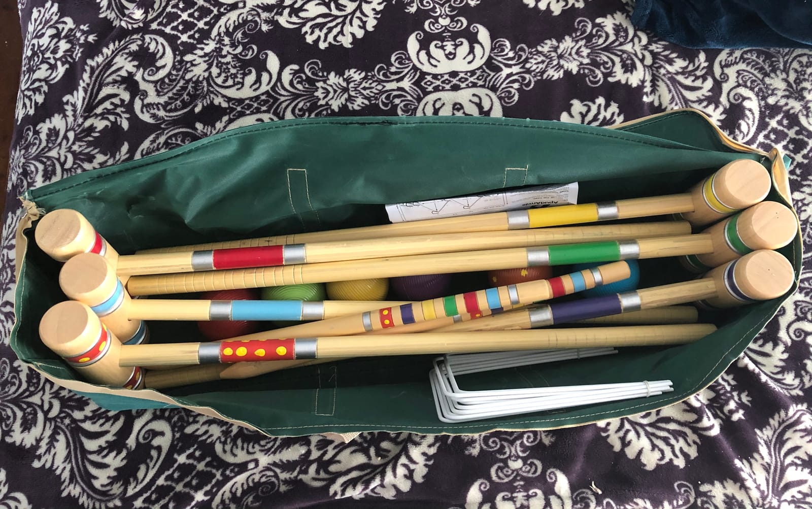 ApudArmis Six Player Croquet Set, 28In Wooden Mallets Outdoor Yard Game customer photo 1
