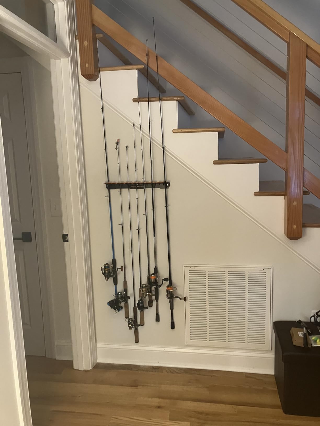 KastKing V15 Vertical Fishing Rod Holder, Black With Orange Rubber, 1 Pcs | Wall Mounted Fishing Rod Rack, Store 15 Rods or Fishing Rod Combos in less than 18 inches, Great Fishing Pole Holder and Rack customer photo 1