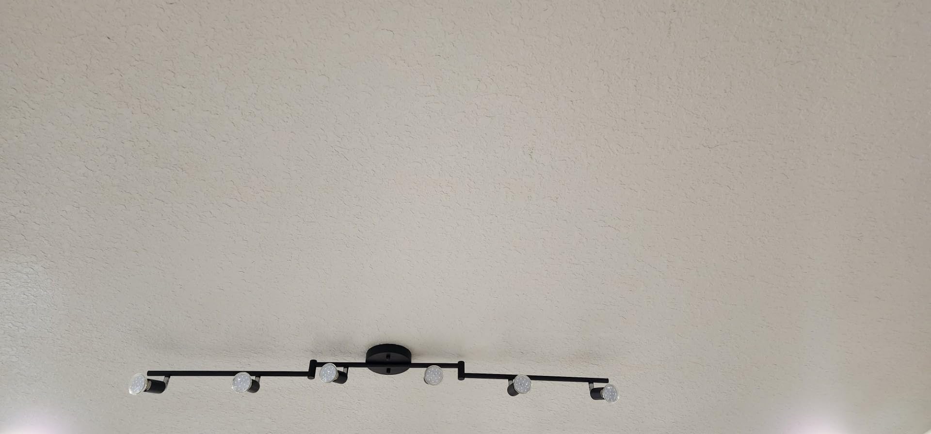 Unicozin LED 6 Light Track Lighting Kit, 46.5'' Matt Nickel 6 Way Ceiling Spot Lighting, Flexibly Rotatable Head, Modern Track Light Included 6 x LED GU10 Bulb (4W, Daylight White 5000K, 400LM) customer photo 1