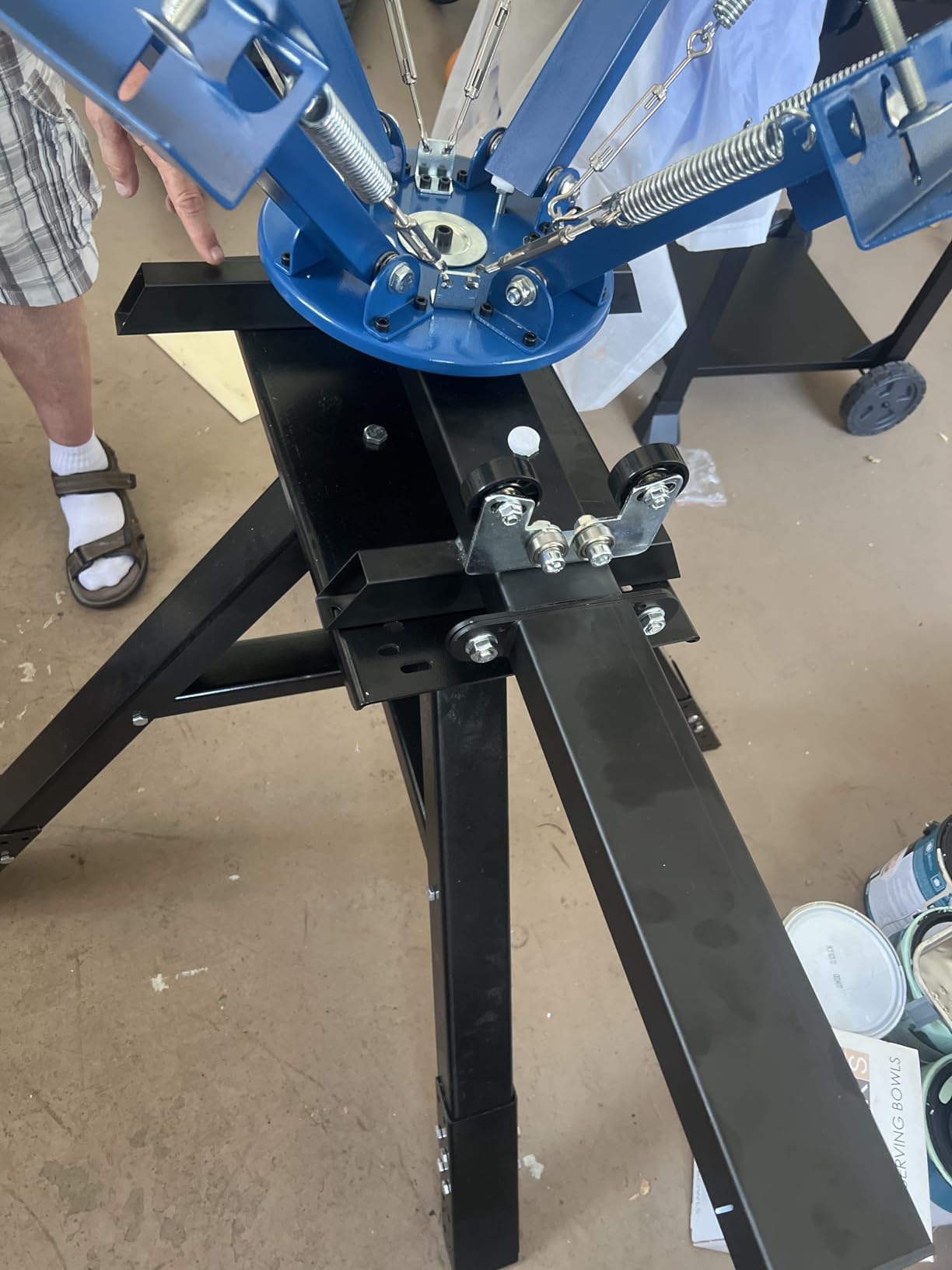 TECHTONGDA Stand Table for 4 Color 1 Station Screen Printing Press T-Shirt Printing Machine customer photo 2