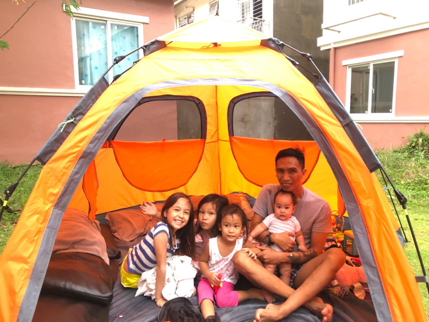 MOON LENCE Pop Up Camping Tent, 3-4 Person Automatic Instant Tent Portable Windproof for Backyard, Car Camping, Family Trips customer photo 1