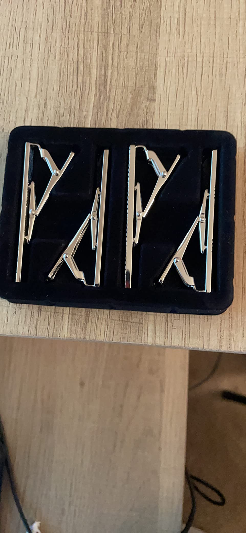 MOZETO Tie Clips for Men, Classic Style Silver Tie Bar Set for Regular Ties Luxury Box Gift Ideas customer photo 2