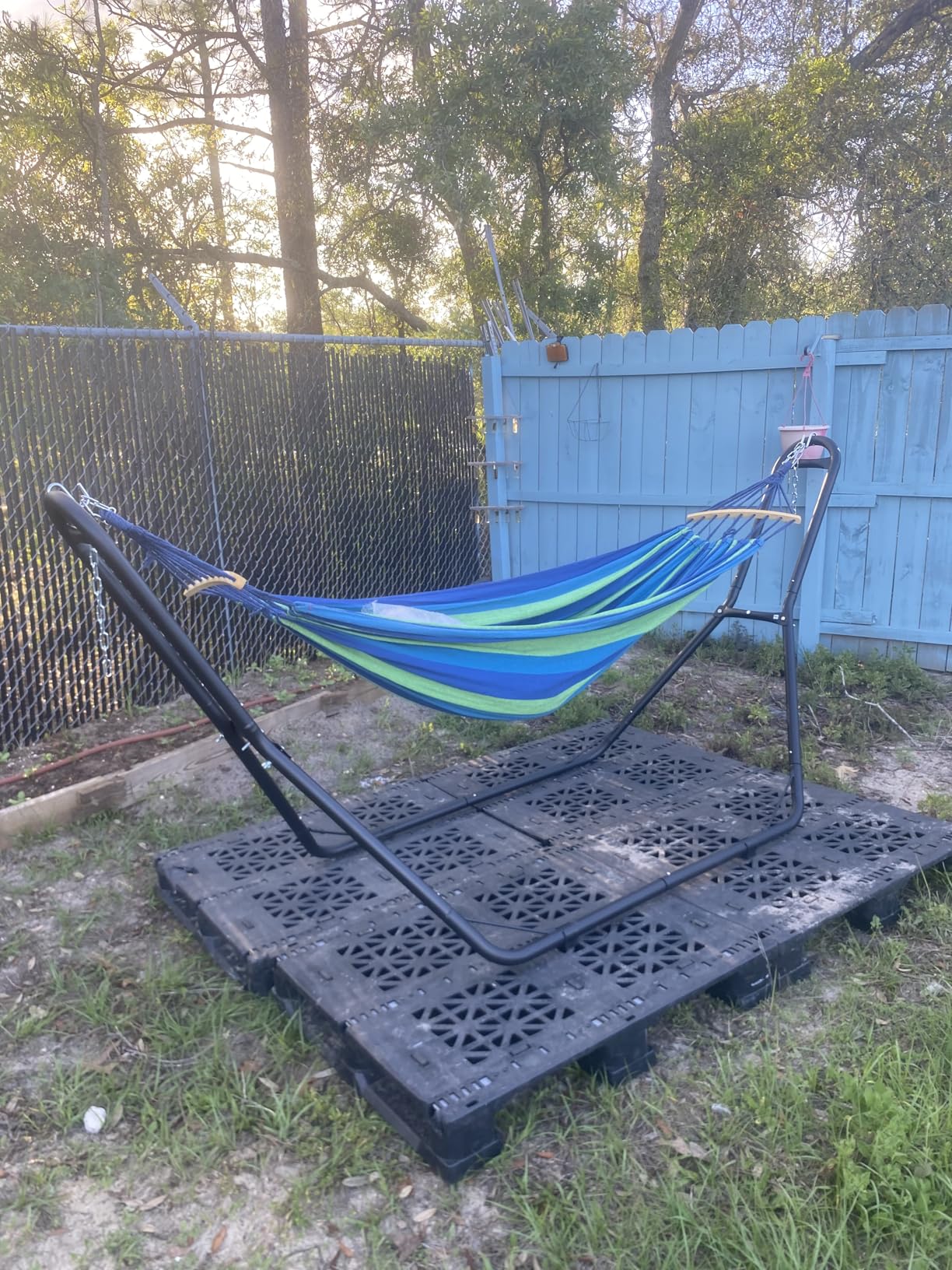 Giantex Universal 2 Person Hammock Stand Only, 450LBS Capacity | Heavy Duty Steel Hammock Frame Fits 9-13 Ft Hammock, Multi-Use Hammock Stand for Indoor Outdoor Yard Patio Deck customer photo 1
